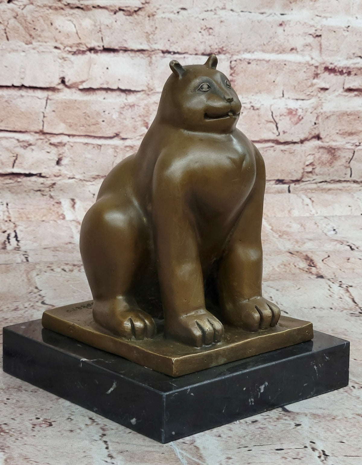 Handcrafted Detailed Hot Cast Cat by Botero Bronze Sculpture Statue Figure Sale