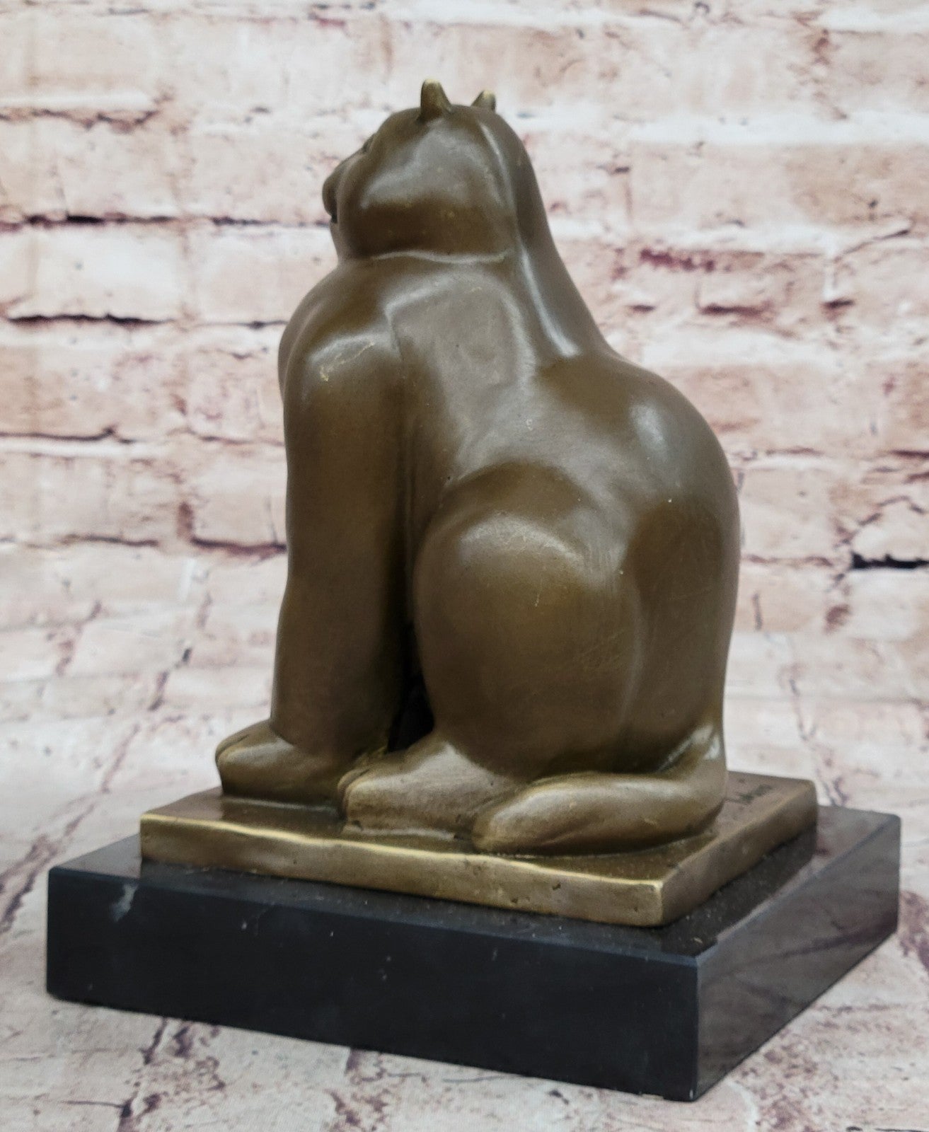 Handcrafted Detailed Hot Cast Cat by Botero Bronze Sculpture Statue Figure Sale