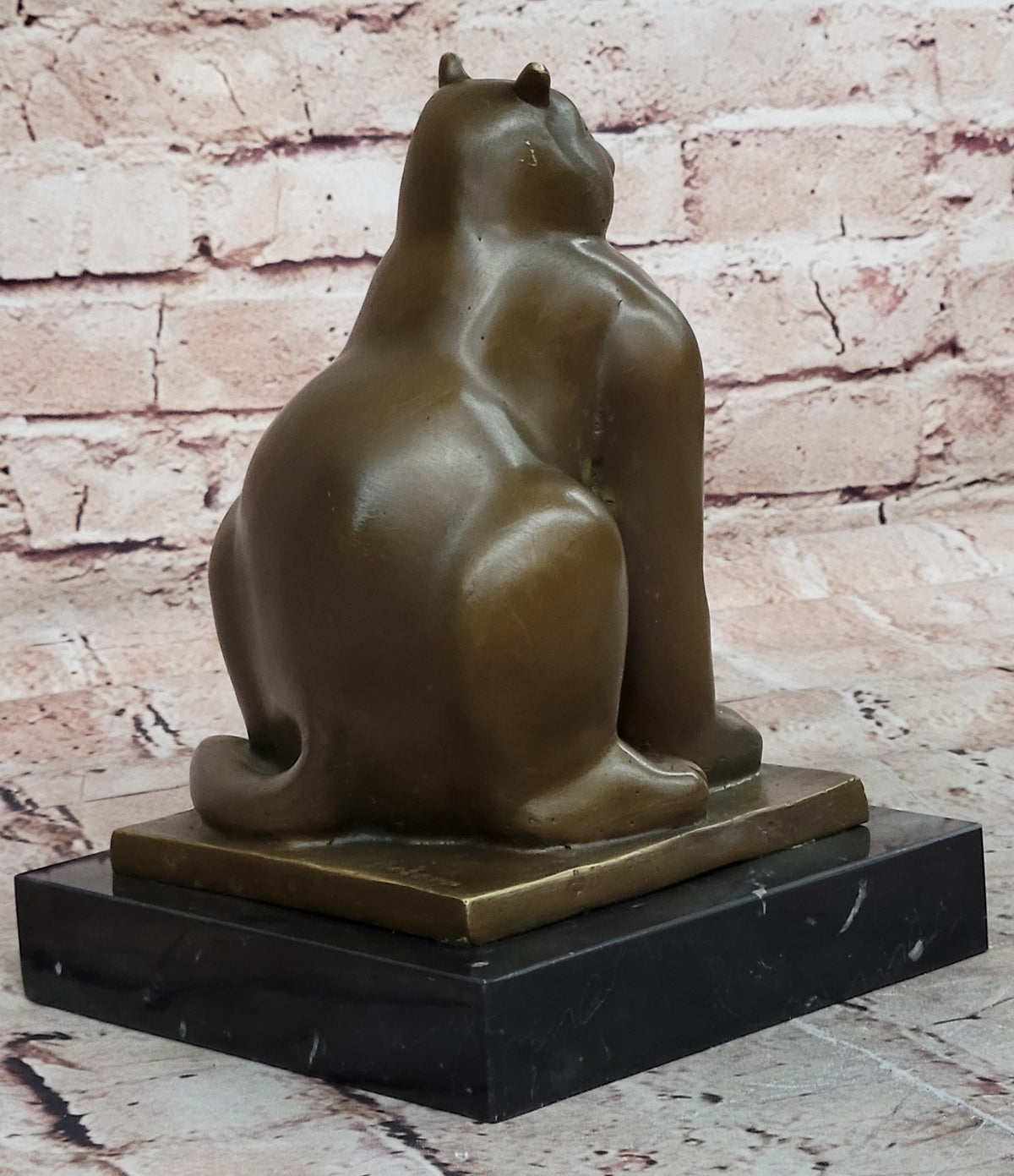 Handcrafted Detailed Hot Cast Cat by Botero Bronze Sculpture Statue Figure Sale