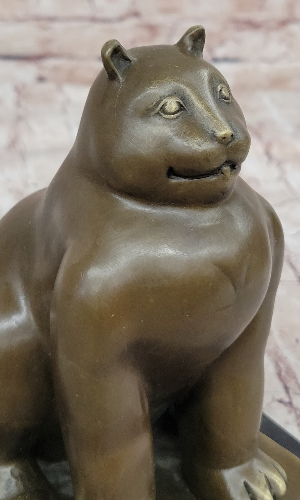 Handcrafted Detailed Hot Cast Cat by Botero Bronze Sculpture Statue Figure Sale
