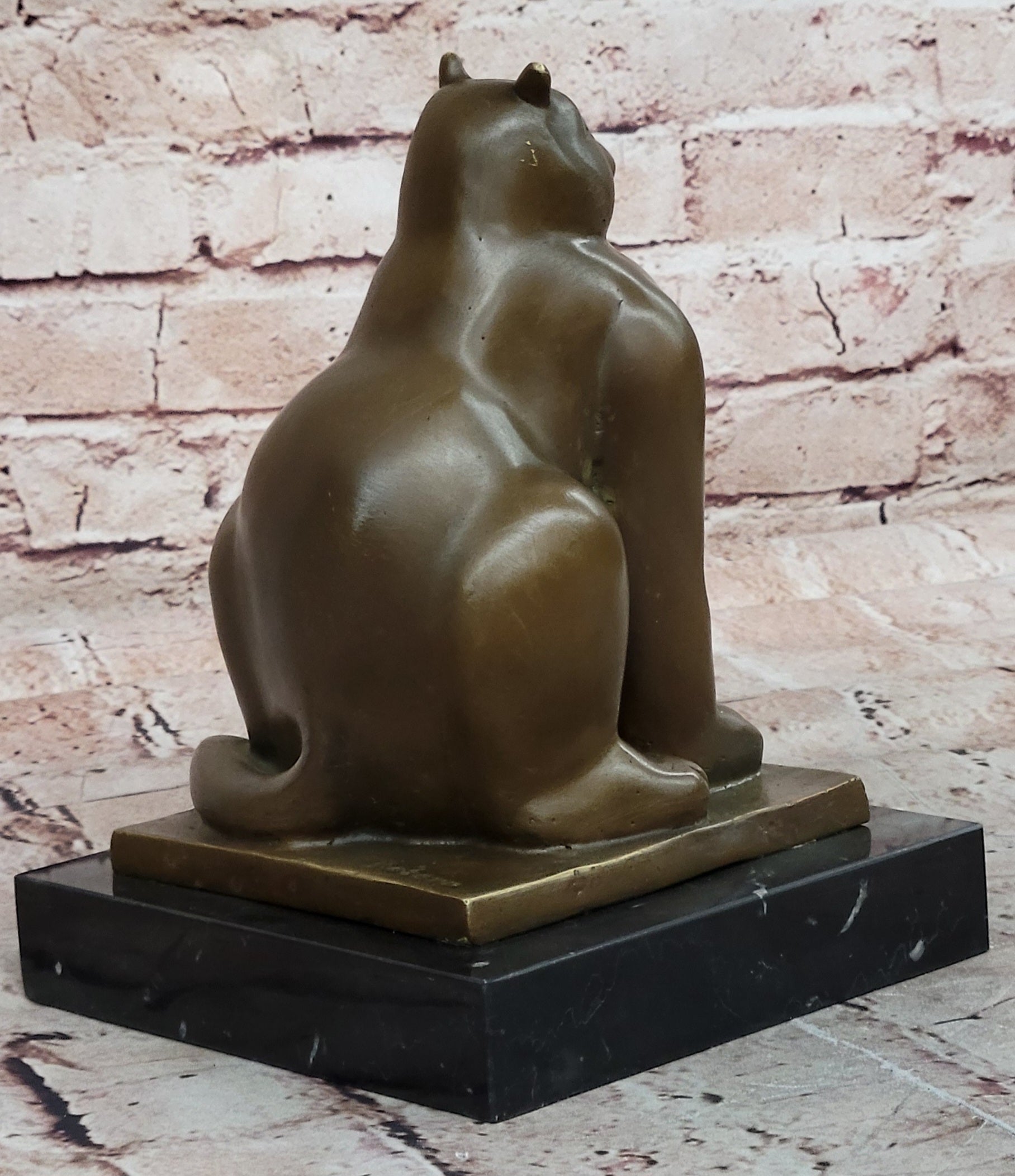 Handcrafted Detailed Hot Cast Cat by Botero Bronze Sculpture Statue Figure Sale