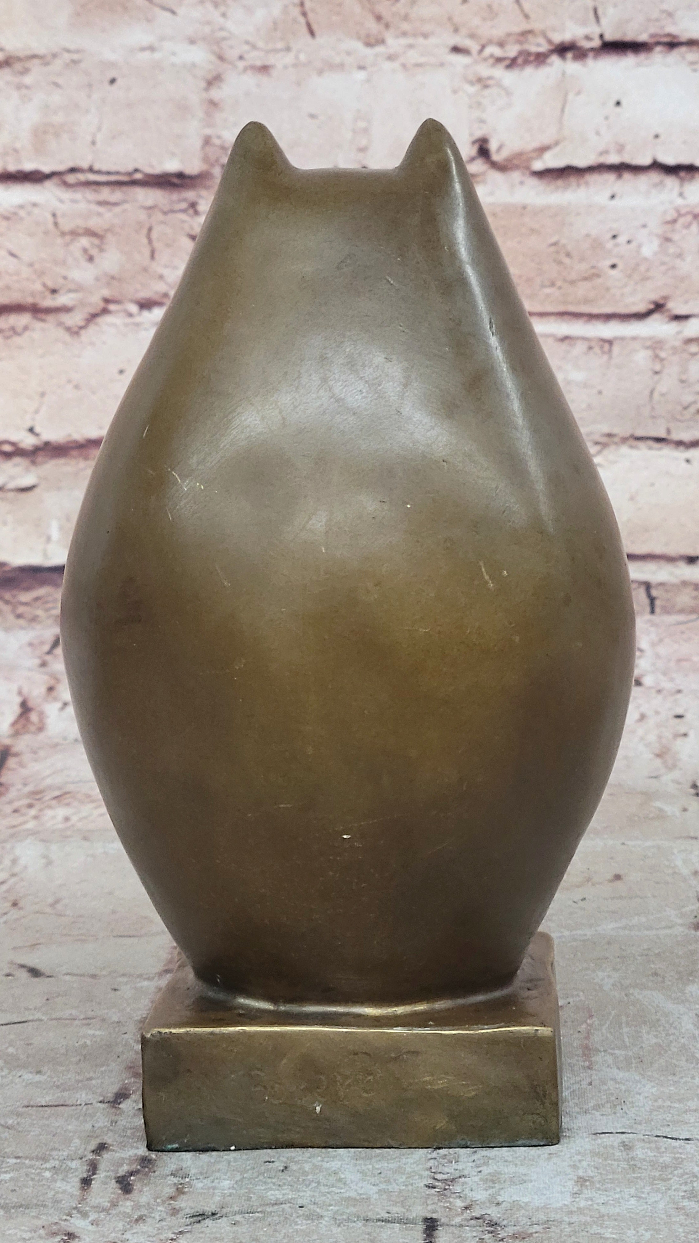 Bronze Sculpture Chubby Cat Signed Original Handcrafted Figurine Figure Statue