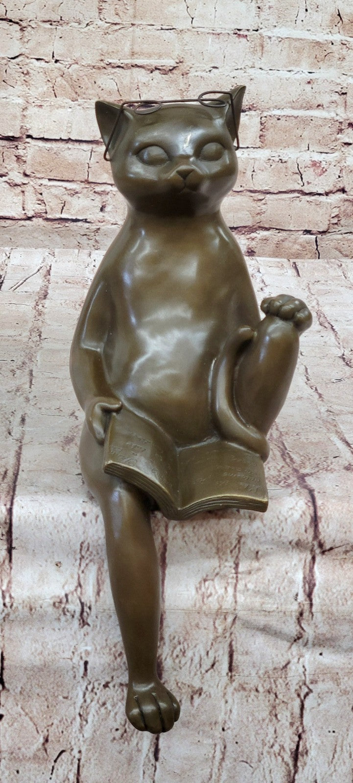 Buy Bronze Cat Reading Sculpture – Indoor/Outdoor Gift Figurine