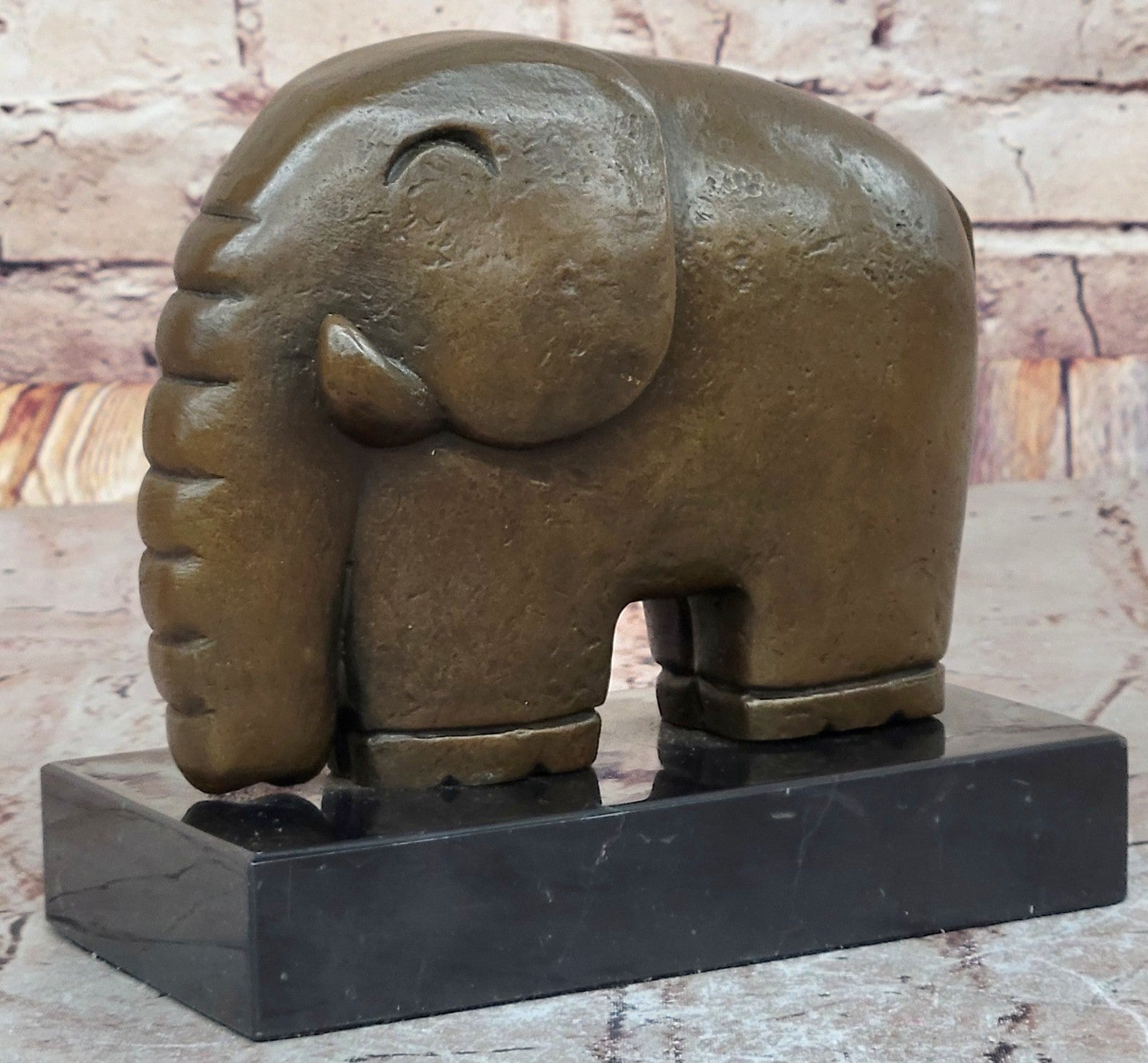 Bronze Sculpture Model Chubby Elephant by Dali Collectible Figurine Figure Gift