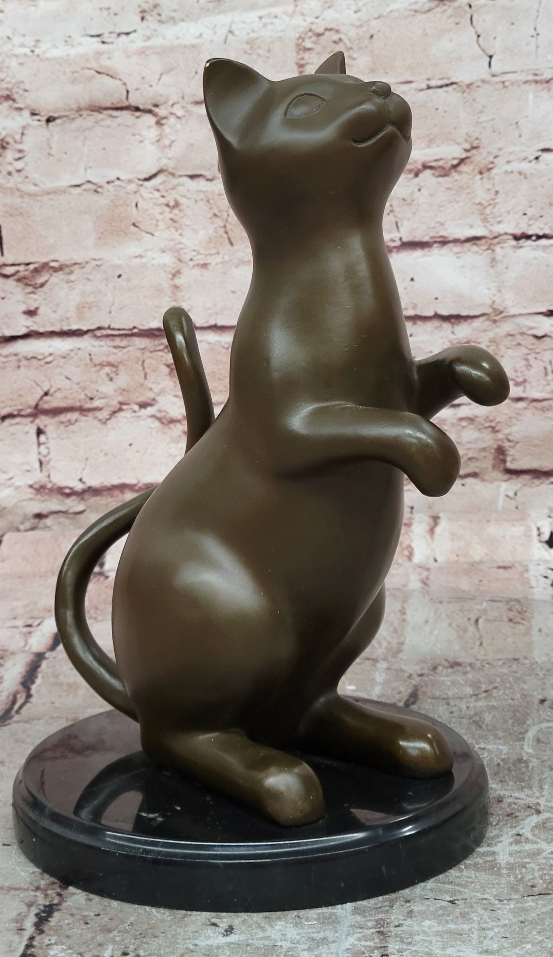 Handcrafted Milo Cat Bronze Statue Lost Wax Method Fine Art Decor