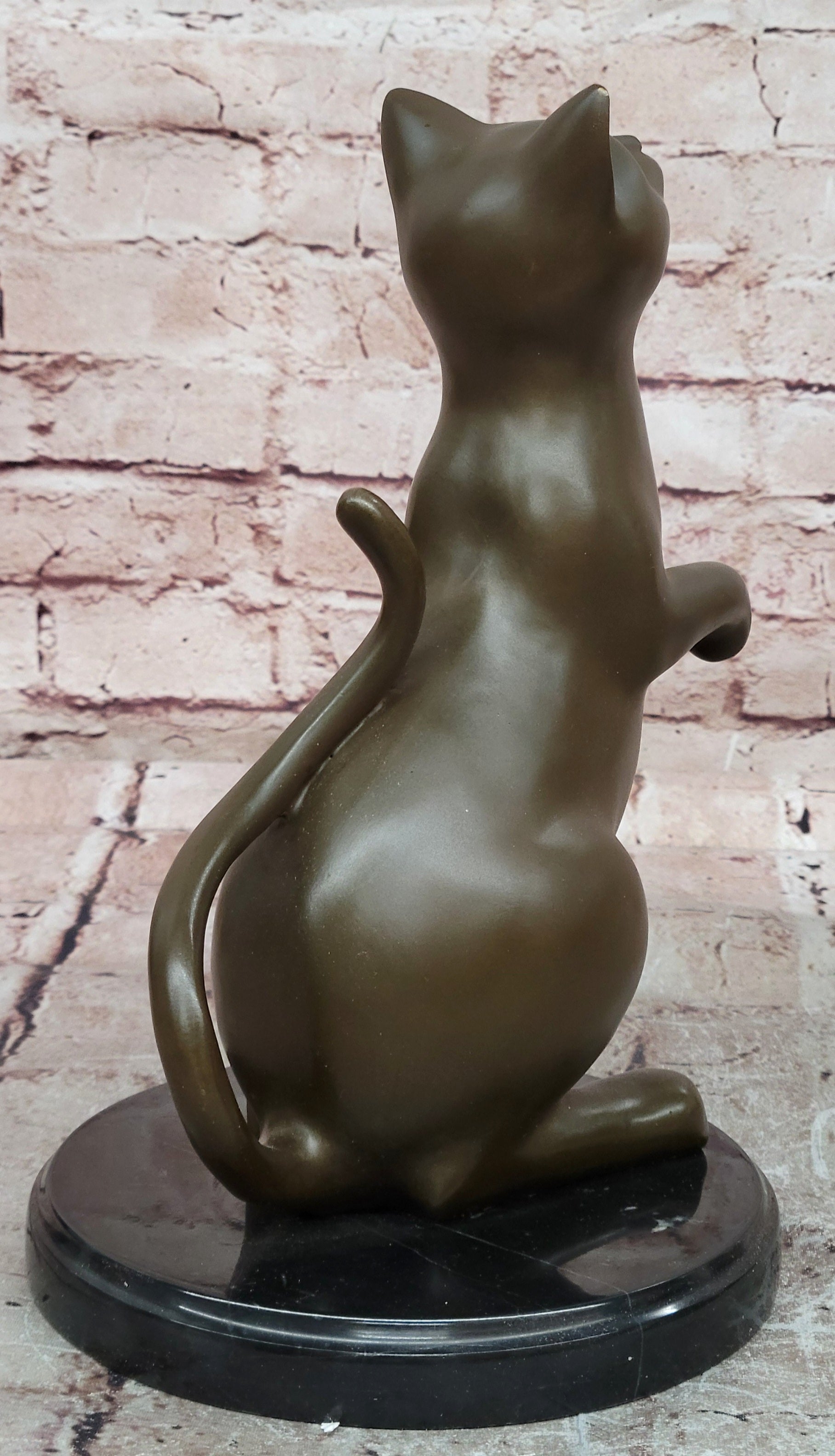 Handcrafted Milo Cat Bronze Statue Lost Wax Method Fine Art Decor