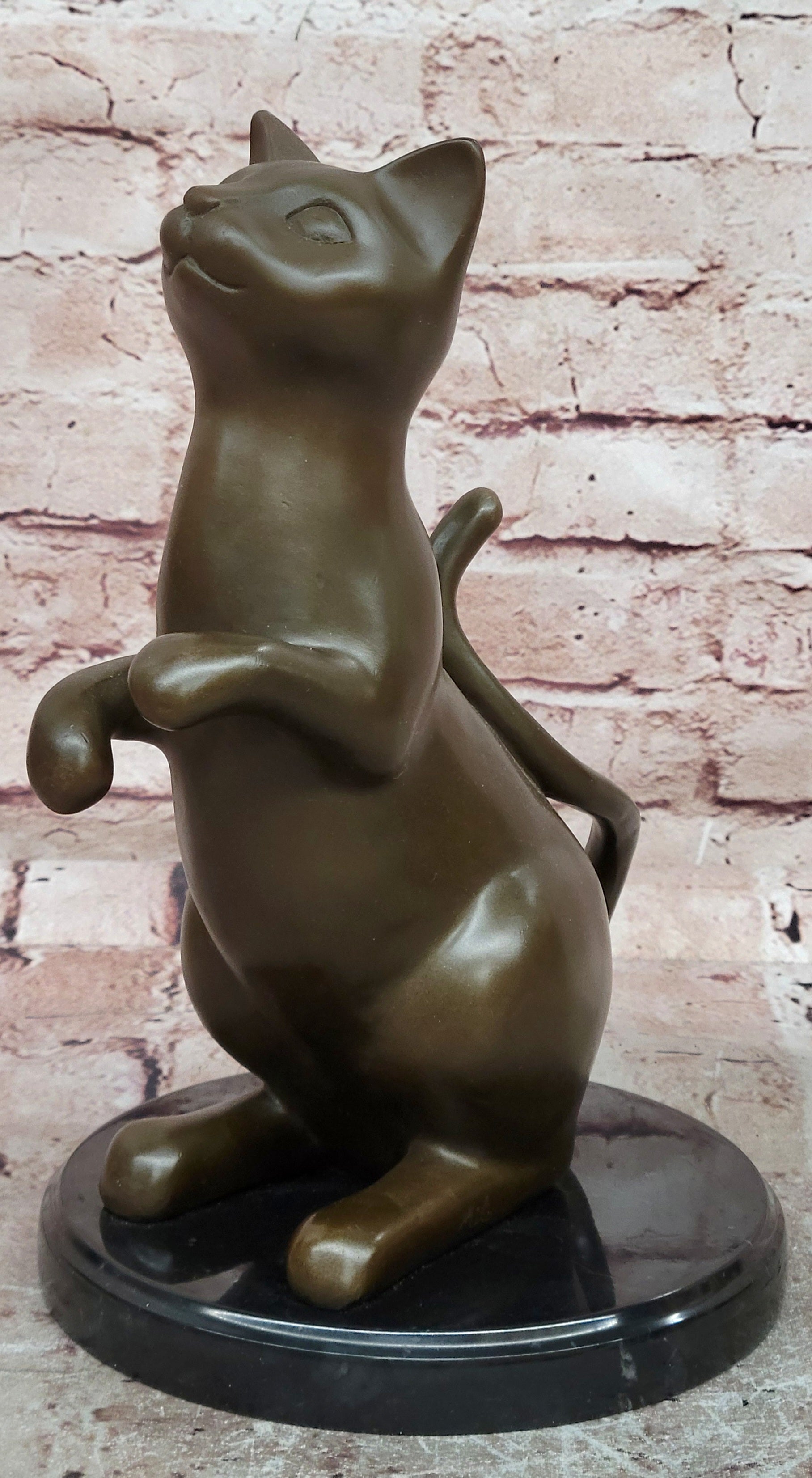 Handcrafted Milo Cat Bronze Statue Lost Wax Method Fine Art Decor