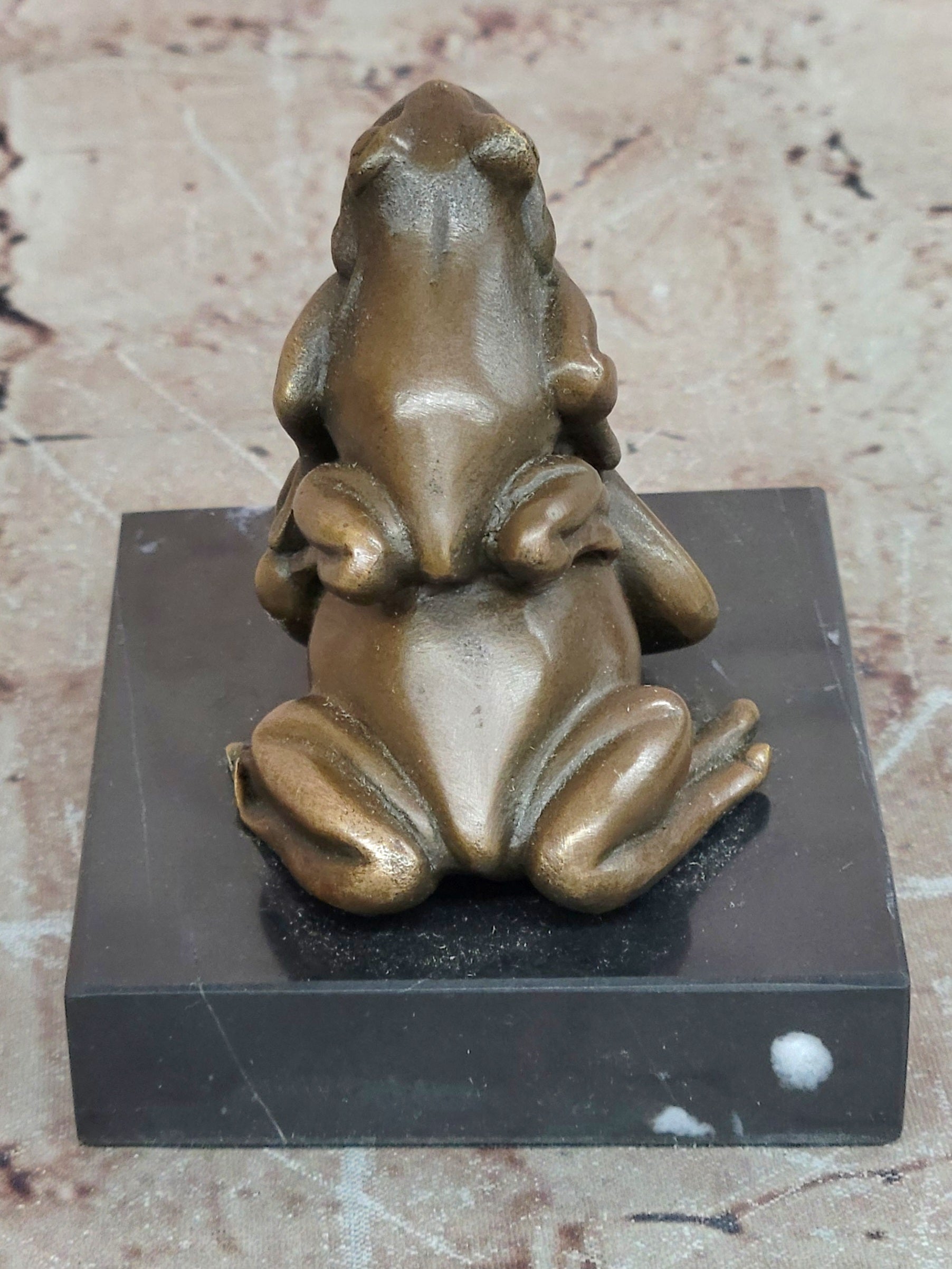 Genuine Vienna Bronze Mother Frog with Baby Collectible Sculpture Statue