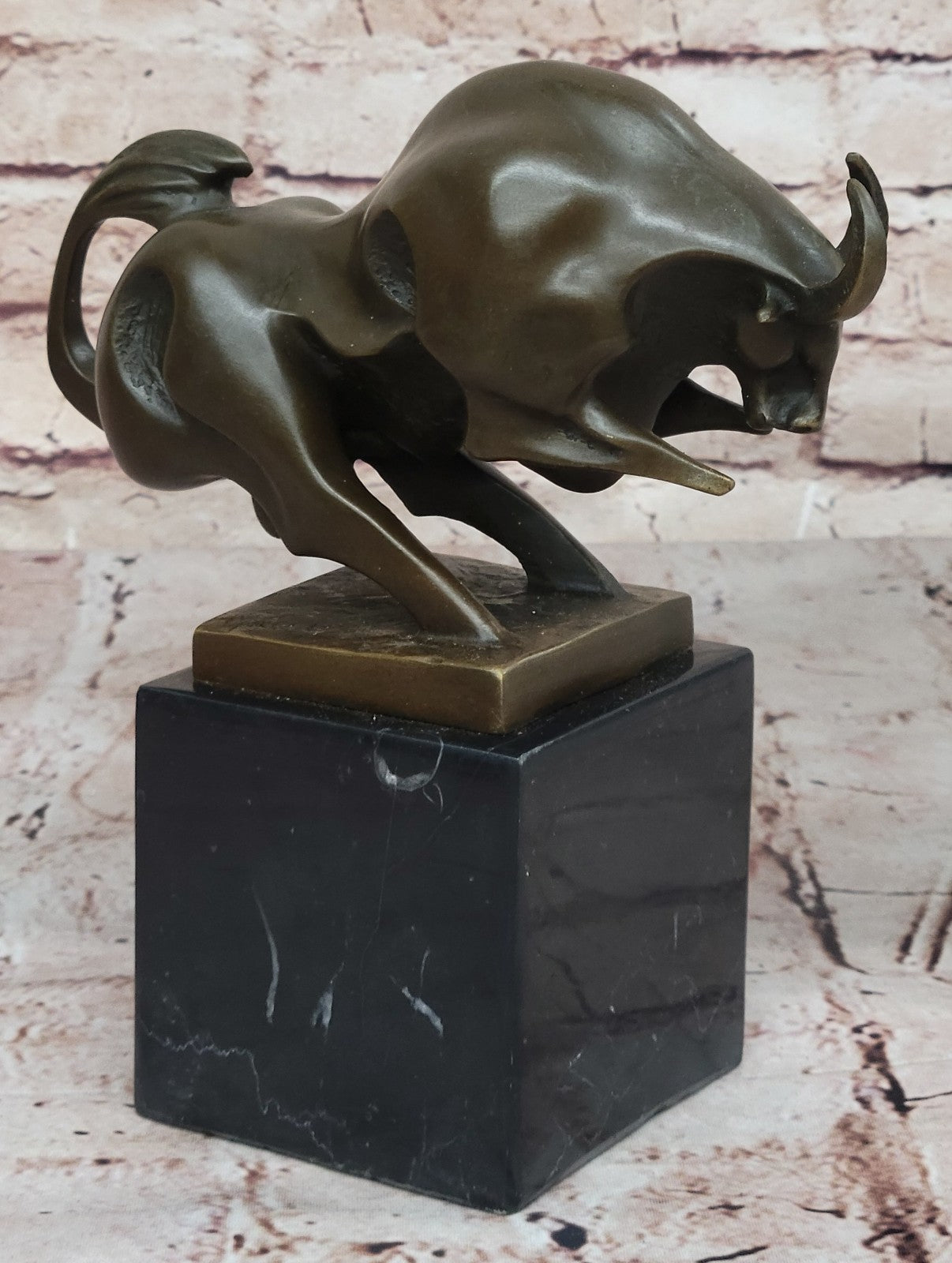 Bronze Sculpture Modern Art Bull Bookend Book End Hot Cast Artwork Figurine Sale