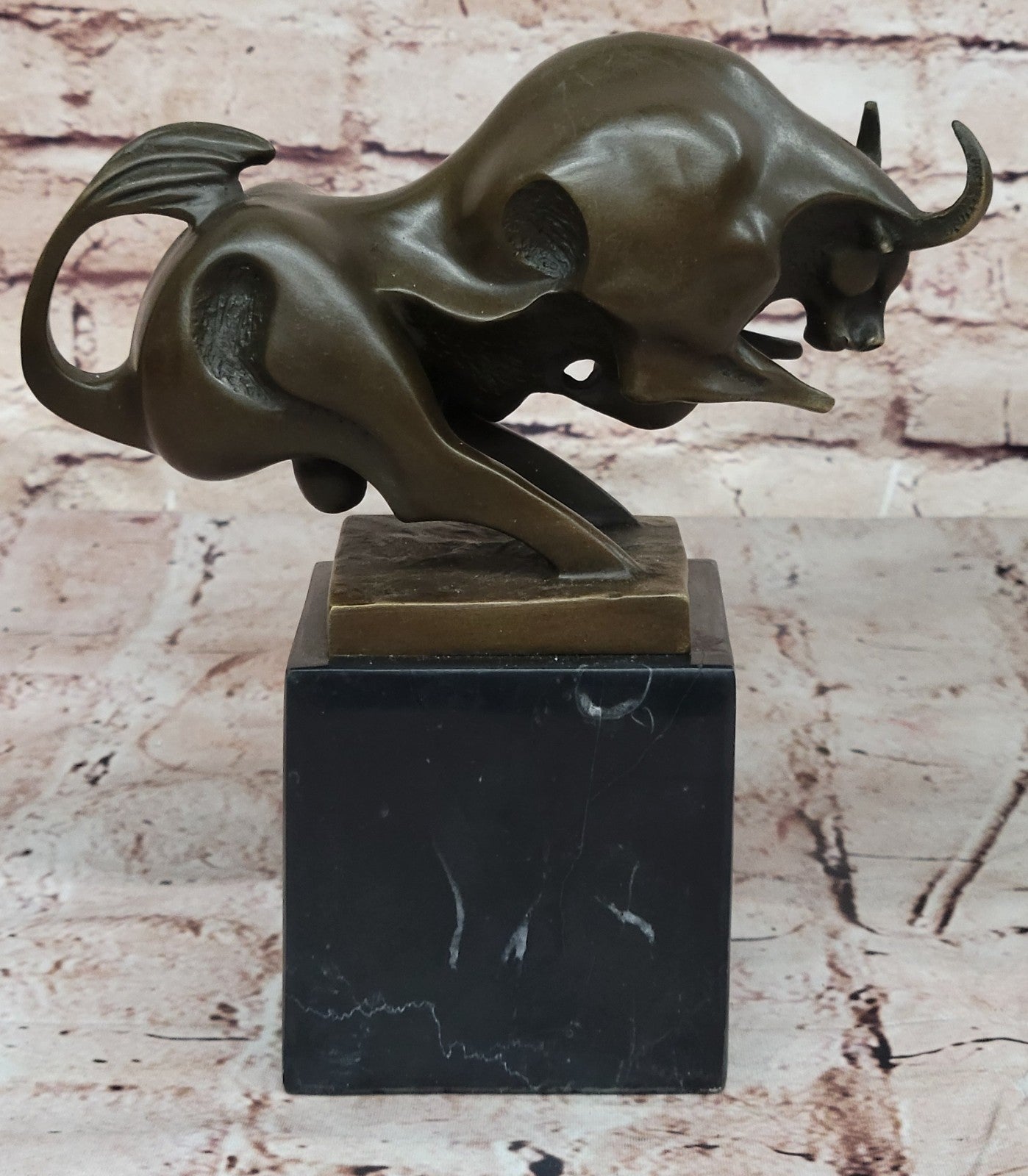 Bronze Sculpture Modern Art Bull Bookend Book End Hot Cast Artwork Figurine Sale