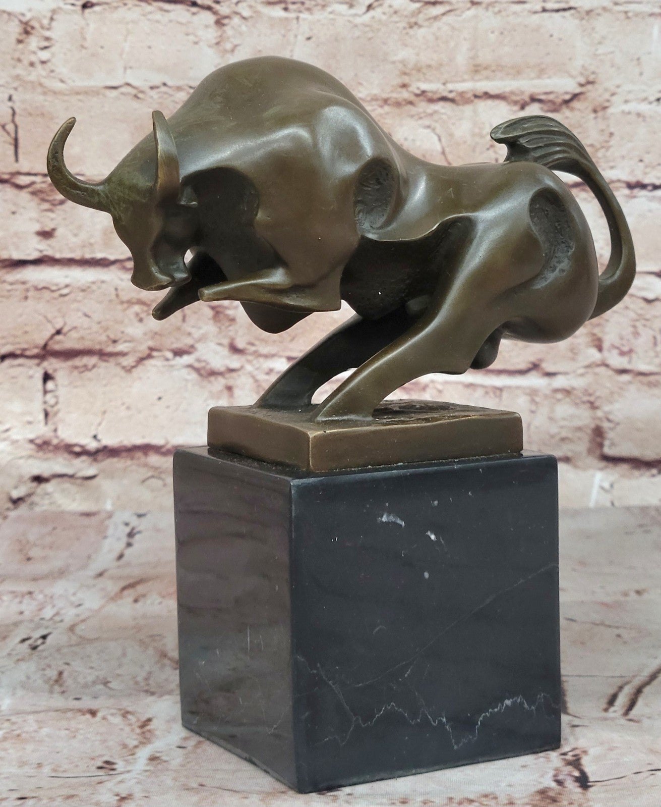 Bronze Sculpture Modern Art Bull Bookend Book End Hot Cast Artwork Figurine Sale