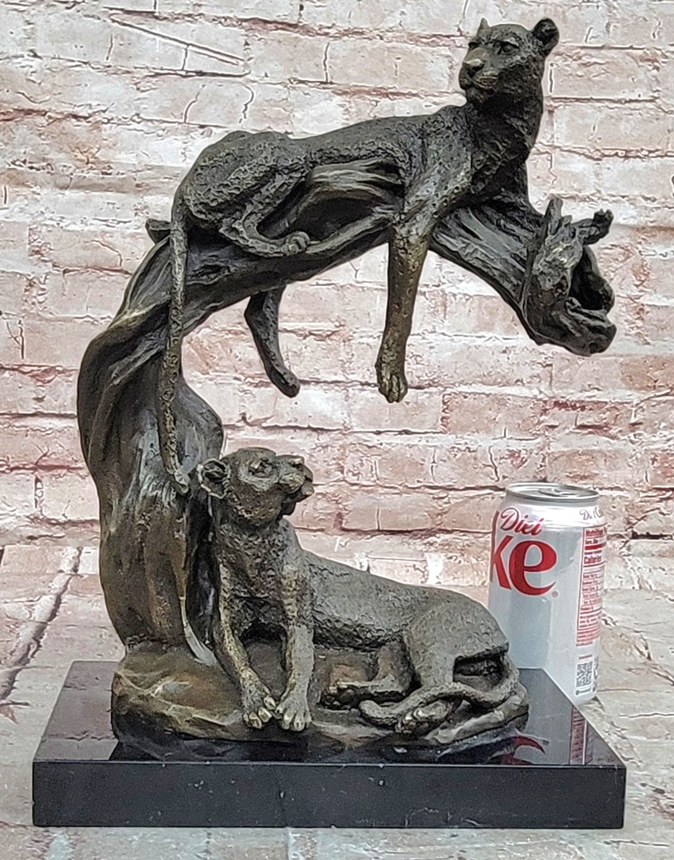 Collectible Statue bronze sculpture Animal Barye Wildlife African Lion Figurine