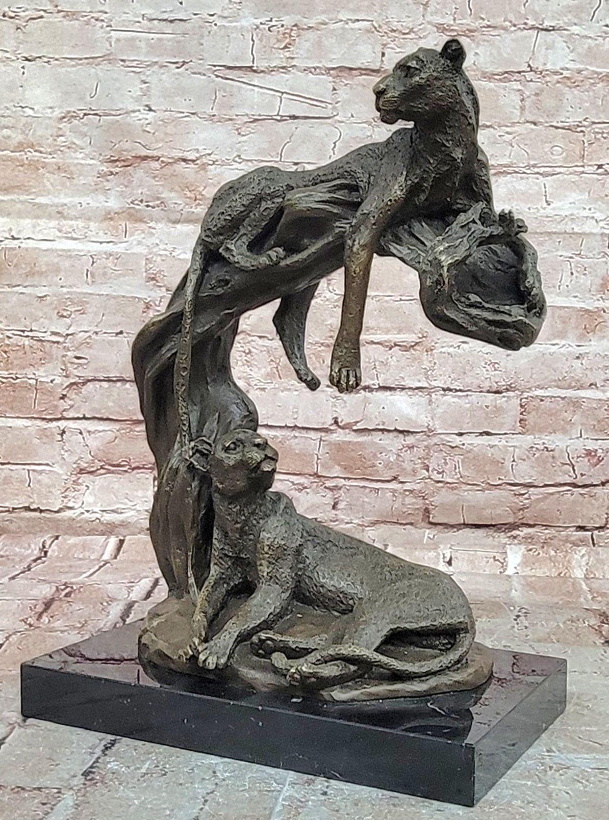 Collectible Statue bronze sculpture Animal Barye Wildlife African Lion Figurine