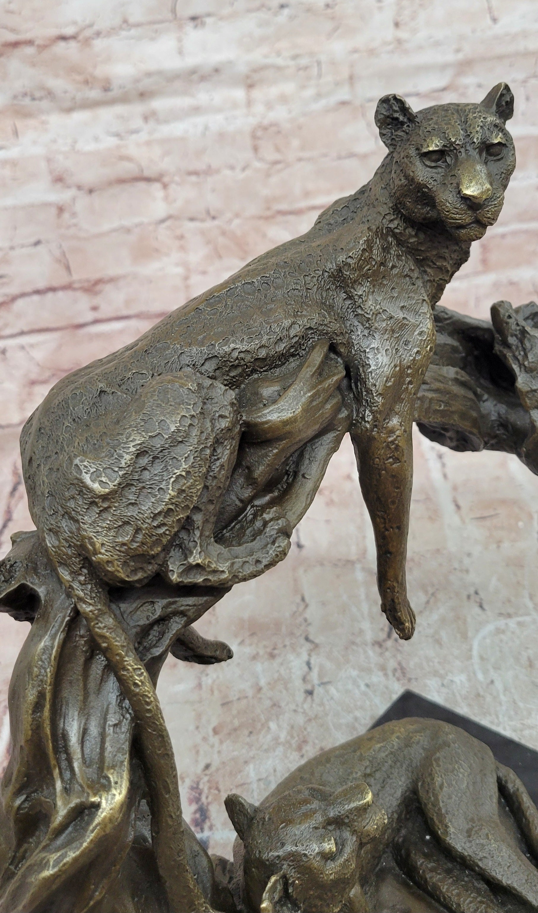 Collectible Statue bronze sculpture Animal Barye Wildlife African Lion Figurine