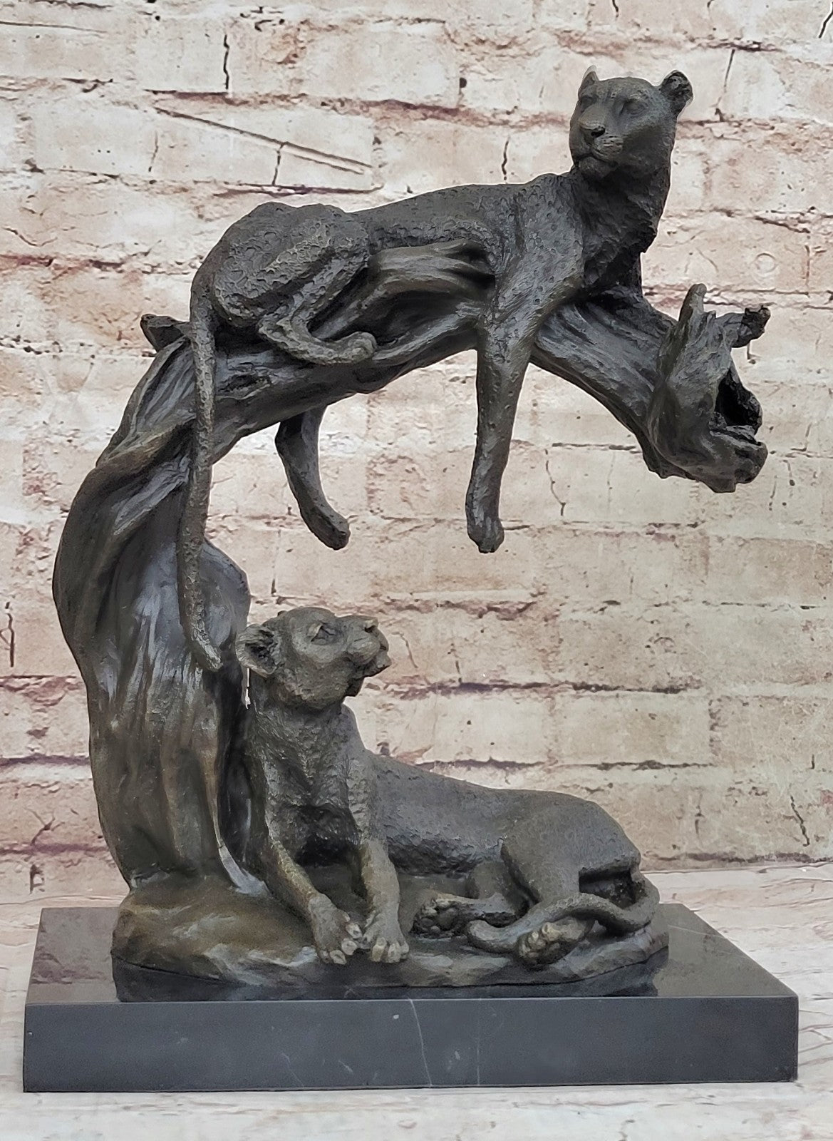 Collectible Statue bronze sculpture Animal Barye Wildlife African Lion Figurine