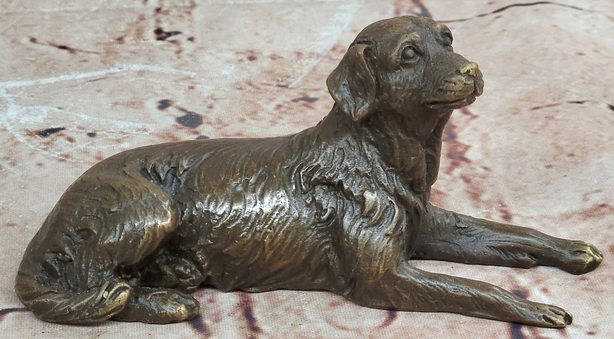 Nick Golden Retriever Bronze Dog Statue Paper Holder Art