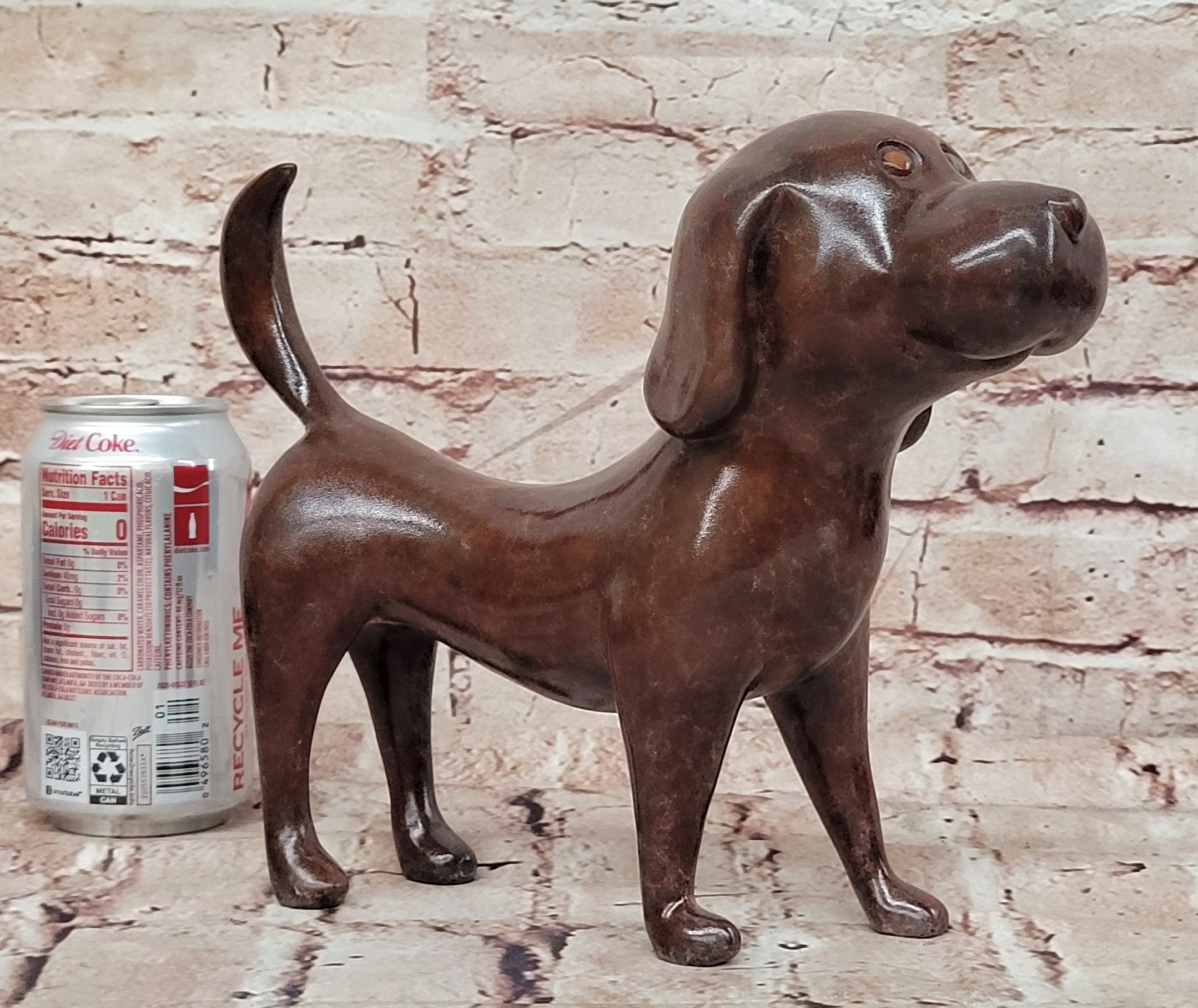 Bronze Abstract Labrador Dog Sculpture Signed Milo Special Patina Collectible Statue