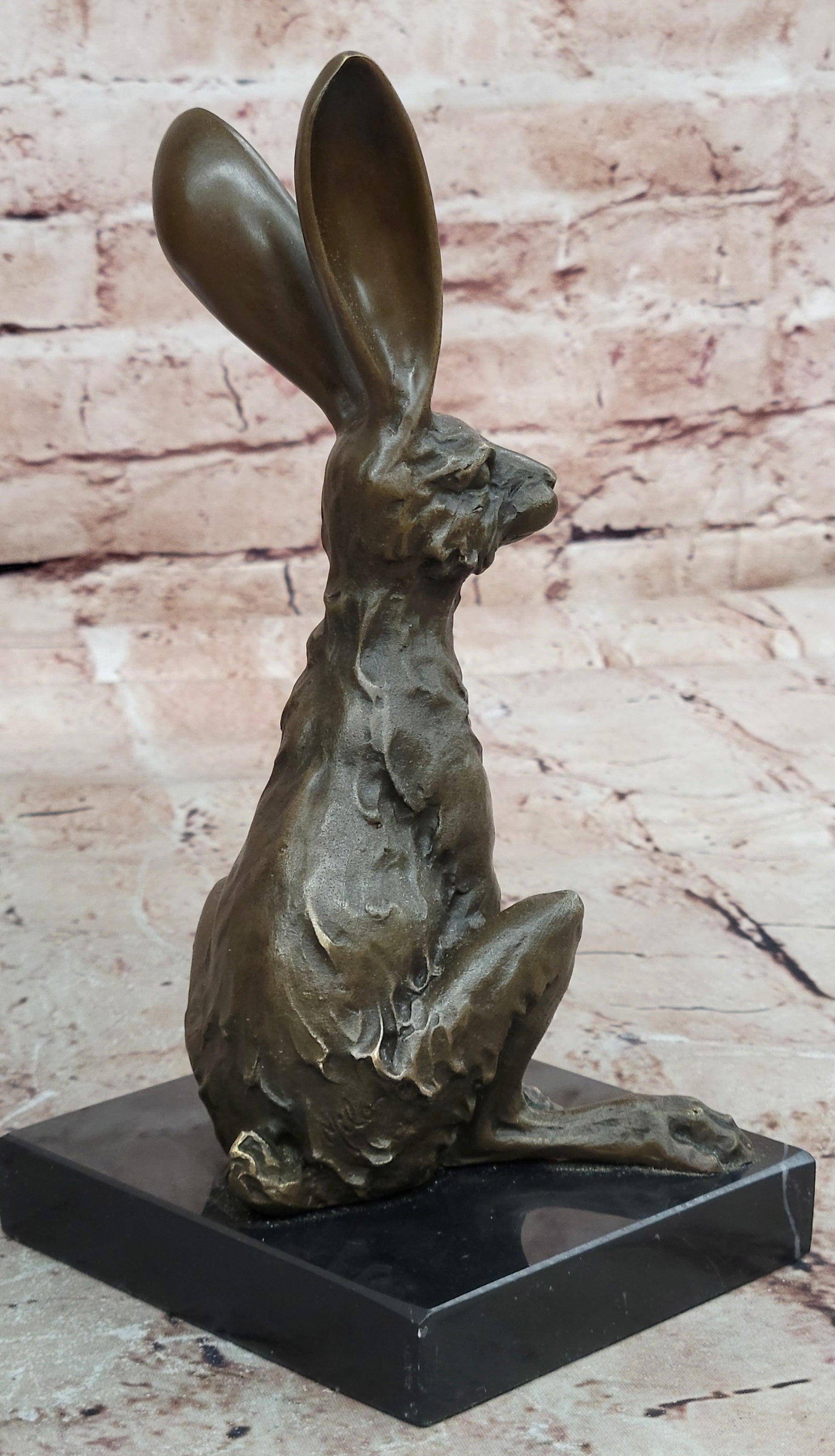 Bronze Hare Figurine Handmade Milo Collectible Hot Cast Artwork Art