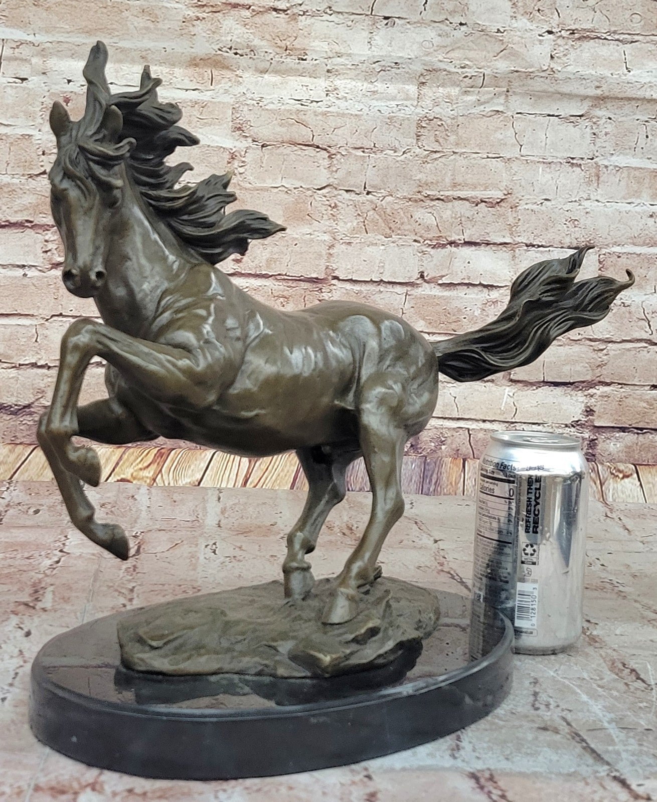 Wild Horse Stallion Bronze Sculpture - Original Signed Artwork - Art Deco & Nouveau Style