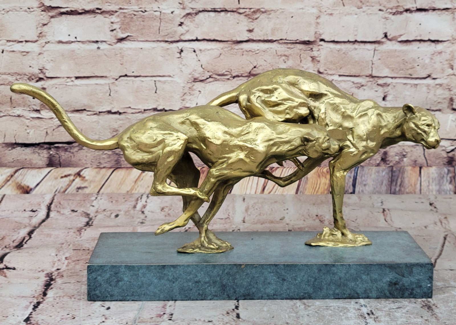 Wildlife Bronze Statue of a Cougar Jaguar Leopard Elegant Home Decoration Artwork