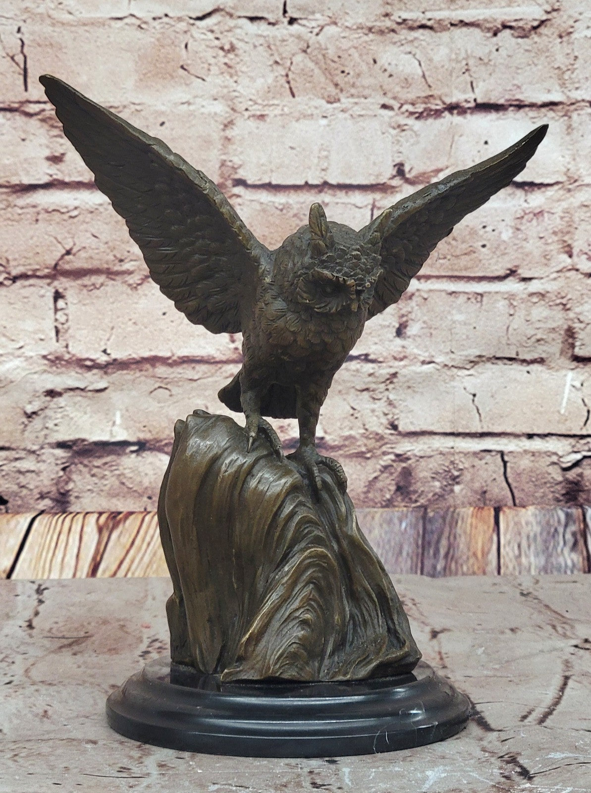 Owl Sculpture in Genuine Bronze – Hunter’s Gift, Forest & Garden Decoration