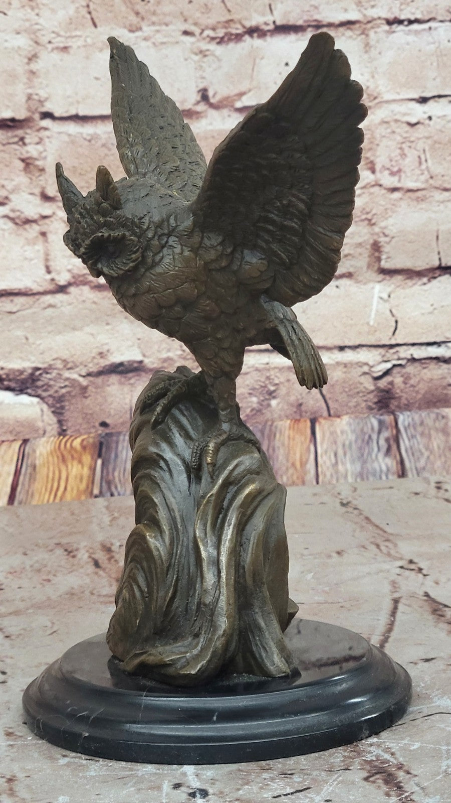 Owl Sculpture in Genuine Bronze – Hunter’s Gift, Forest & Garden Decoration