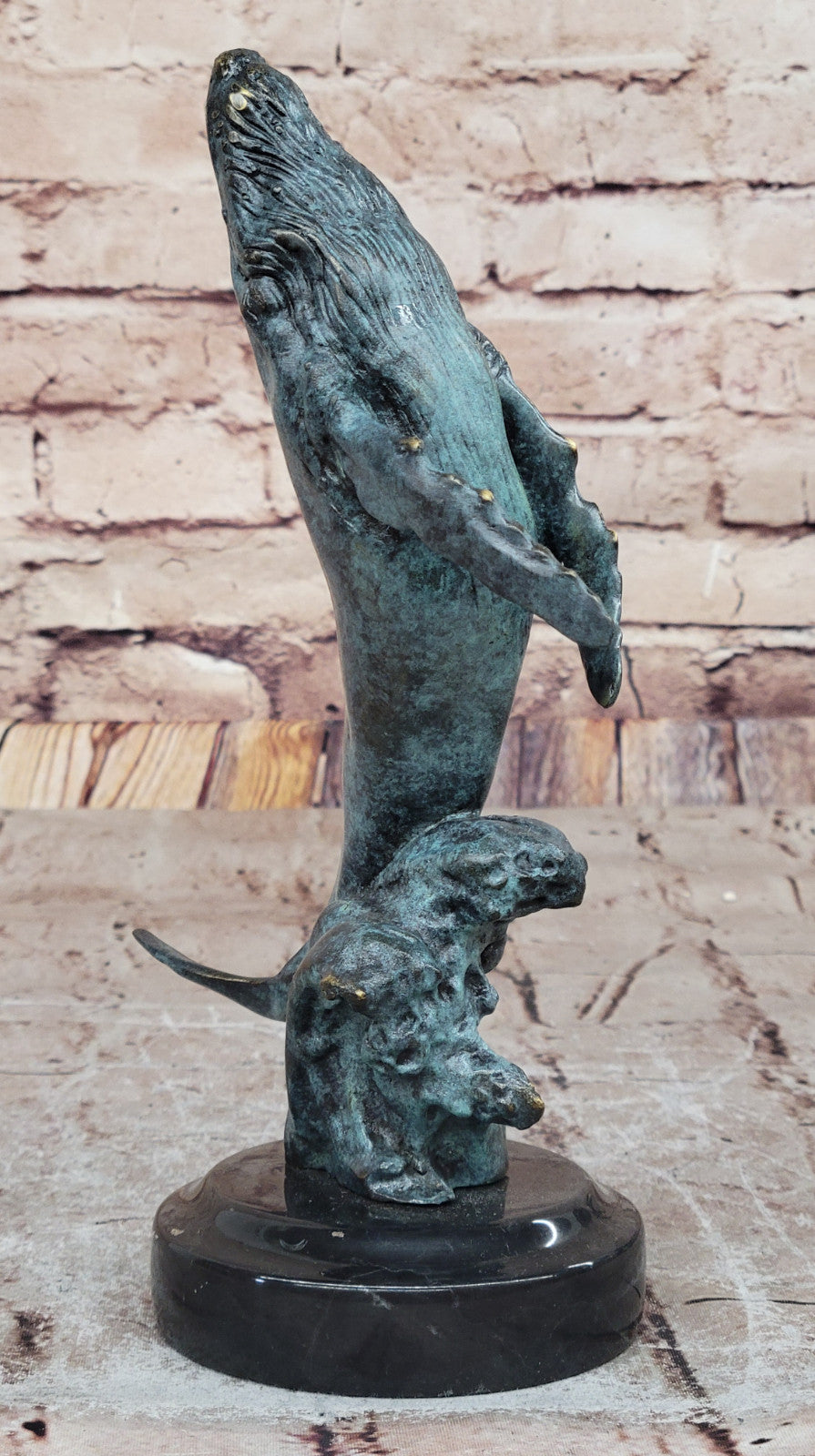 Museum Quality Milo Whale Bronze Sculpture - Special Patina Finish