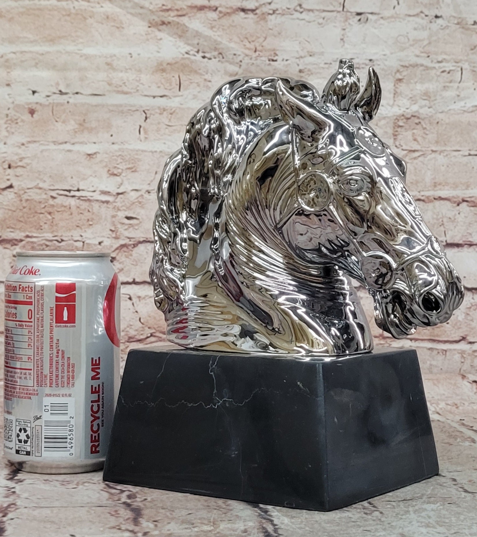 Milo Bronze Equestrian Horse Bust Silver Accent Sculpture Fine Art Decor