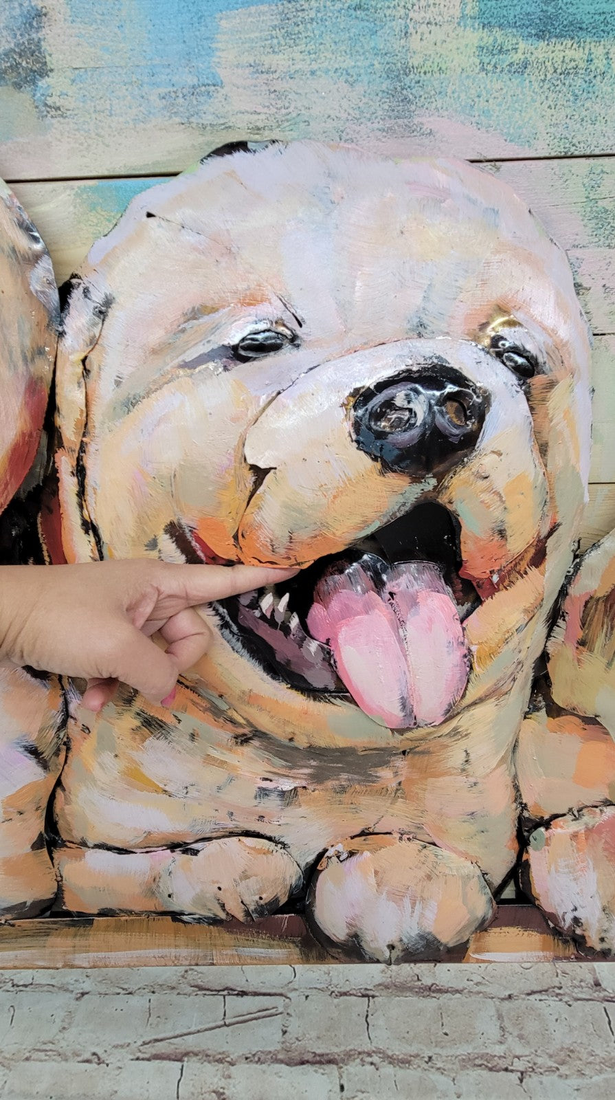 Buy European Bronze Dogs 3D Metal Wall Art – Custom Oil Painting for Modern Bedroom Décor