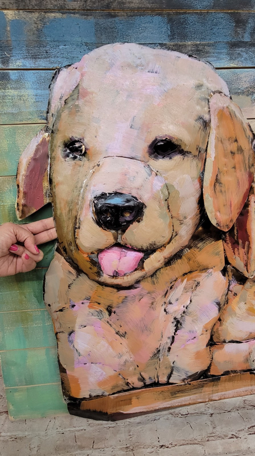 Buy European Bronze Dogs 3D Metal Wall Art – Custom Oil Painting for Modern Bedroom Décor