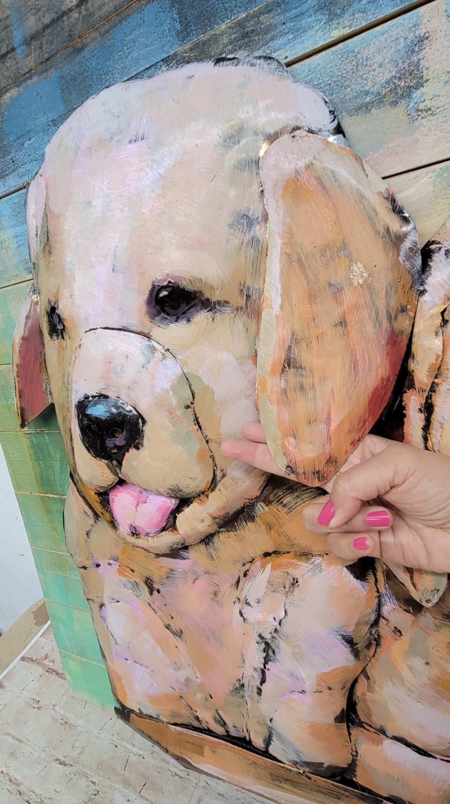 Buy European Bronze Dogs 3D Metal Wall Art – Custom Oil Painting for Modern Bedroom Décor