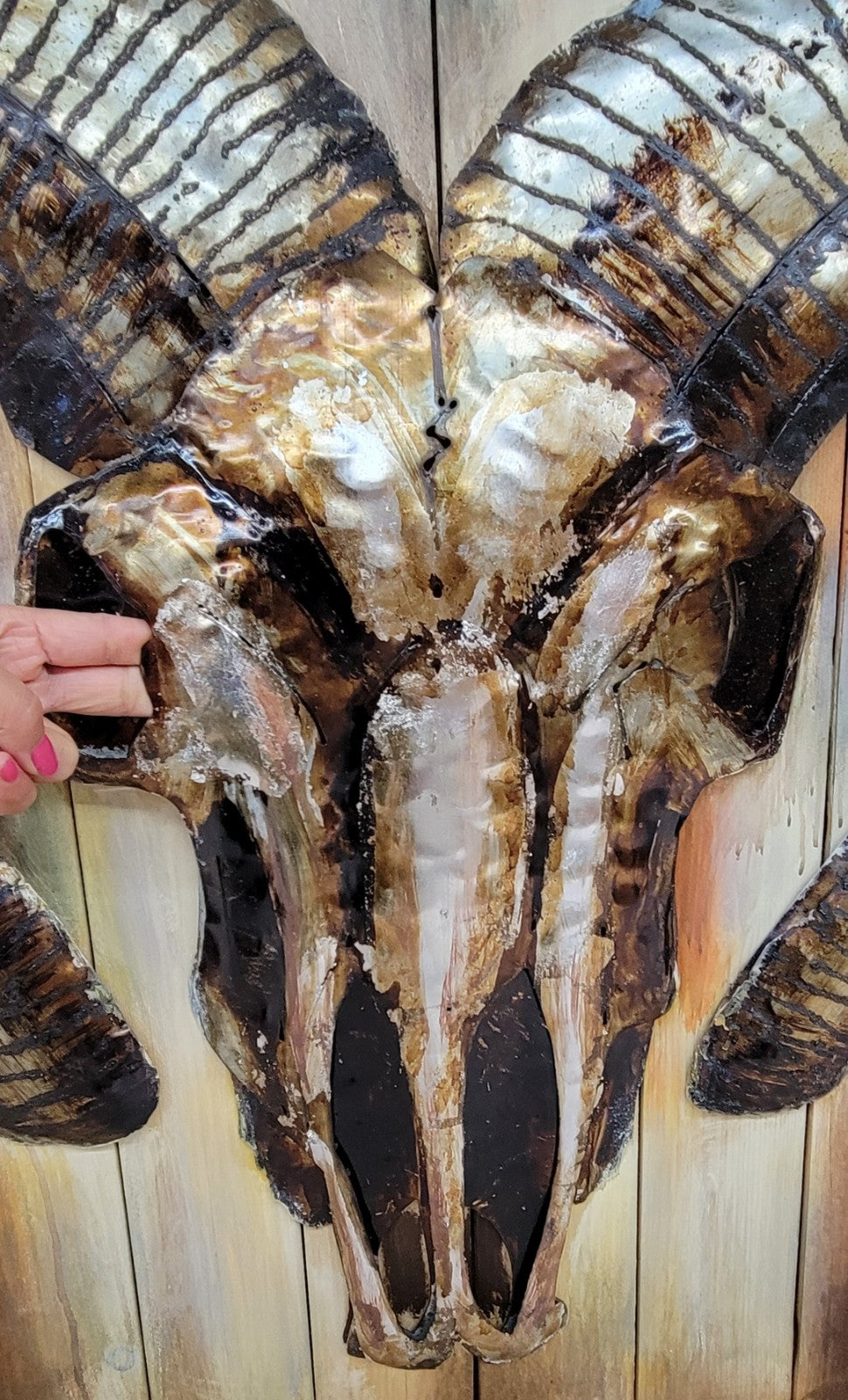 3D Oil Painting on Canvas Modern Art with Framed Cute Ram Head Animal Home Decor