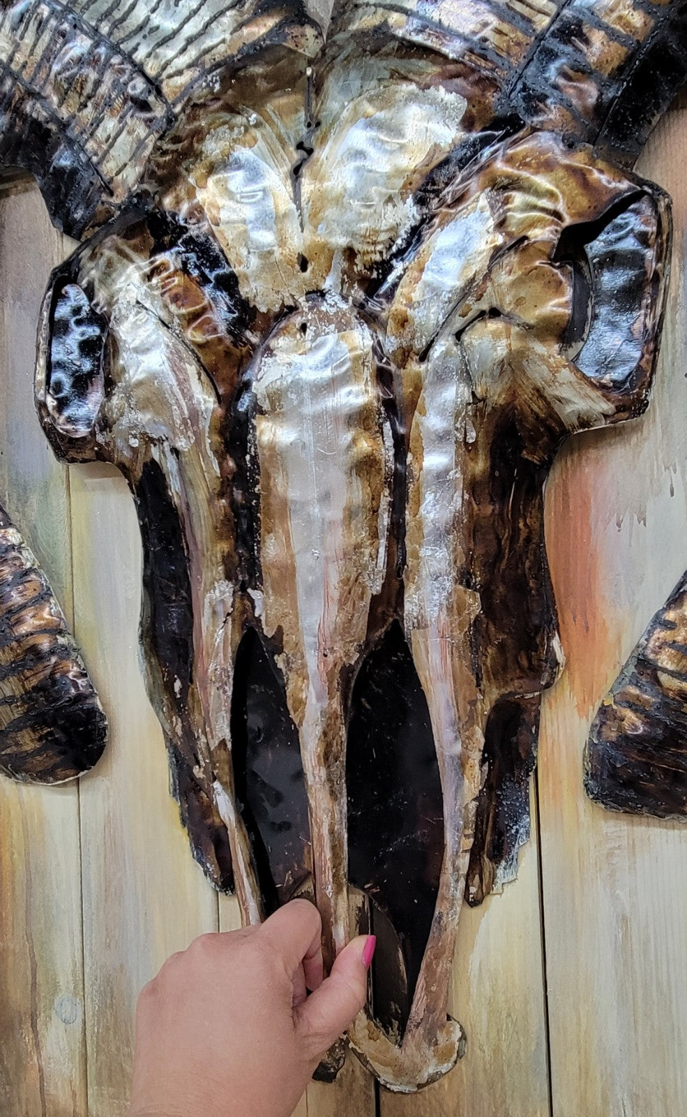 3D Oil Painting on Canvas Modern Art with Framed Cute Ram Head Animal Home Decor