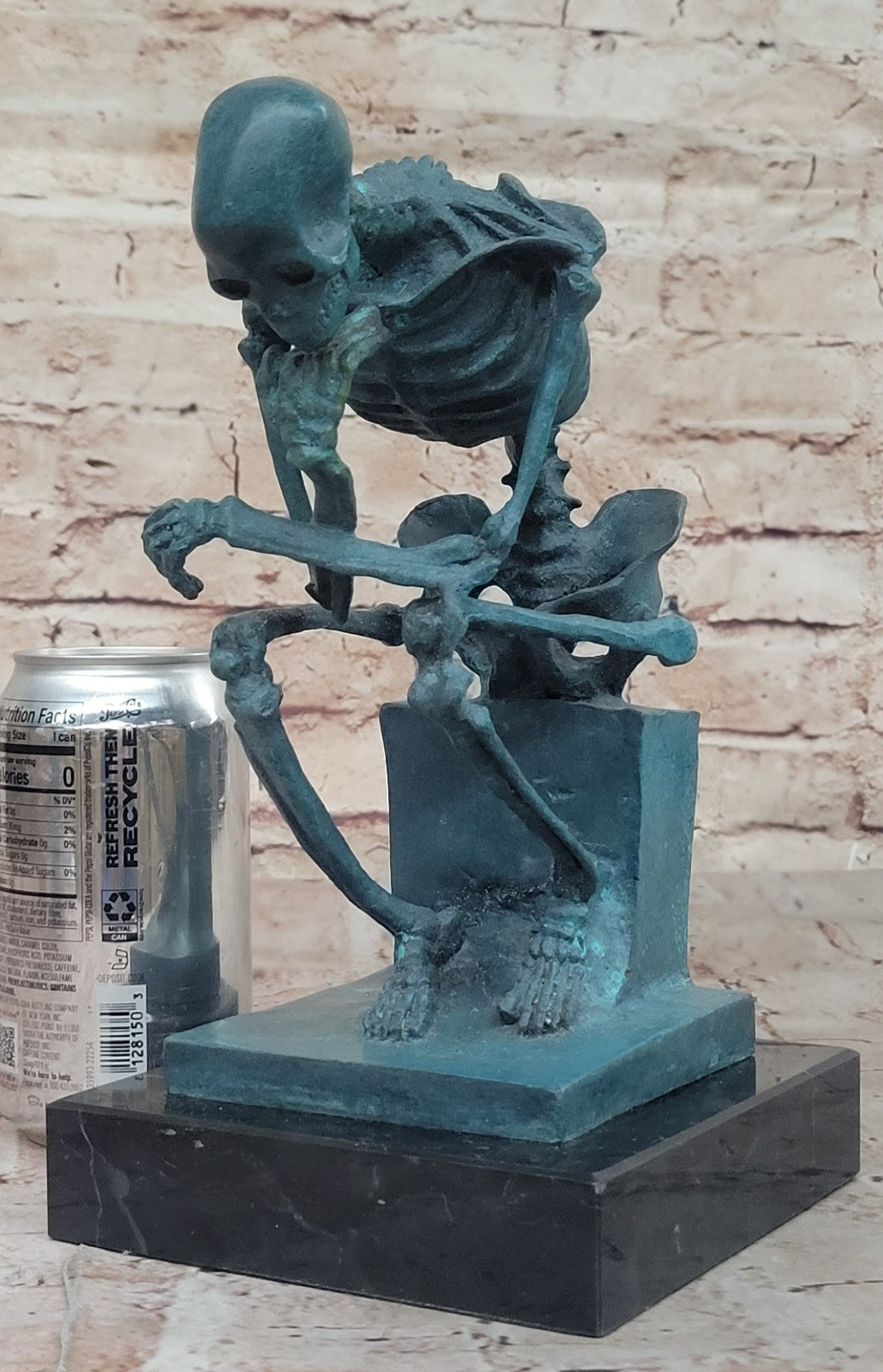 Bronze Sculpture Large Skeleton Halloween Home Office Decoration Figurine Large