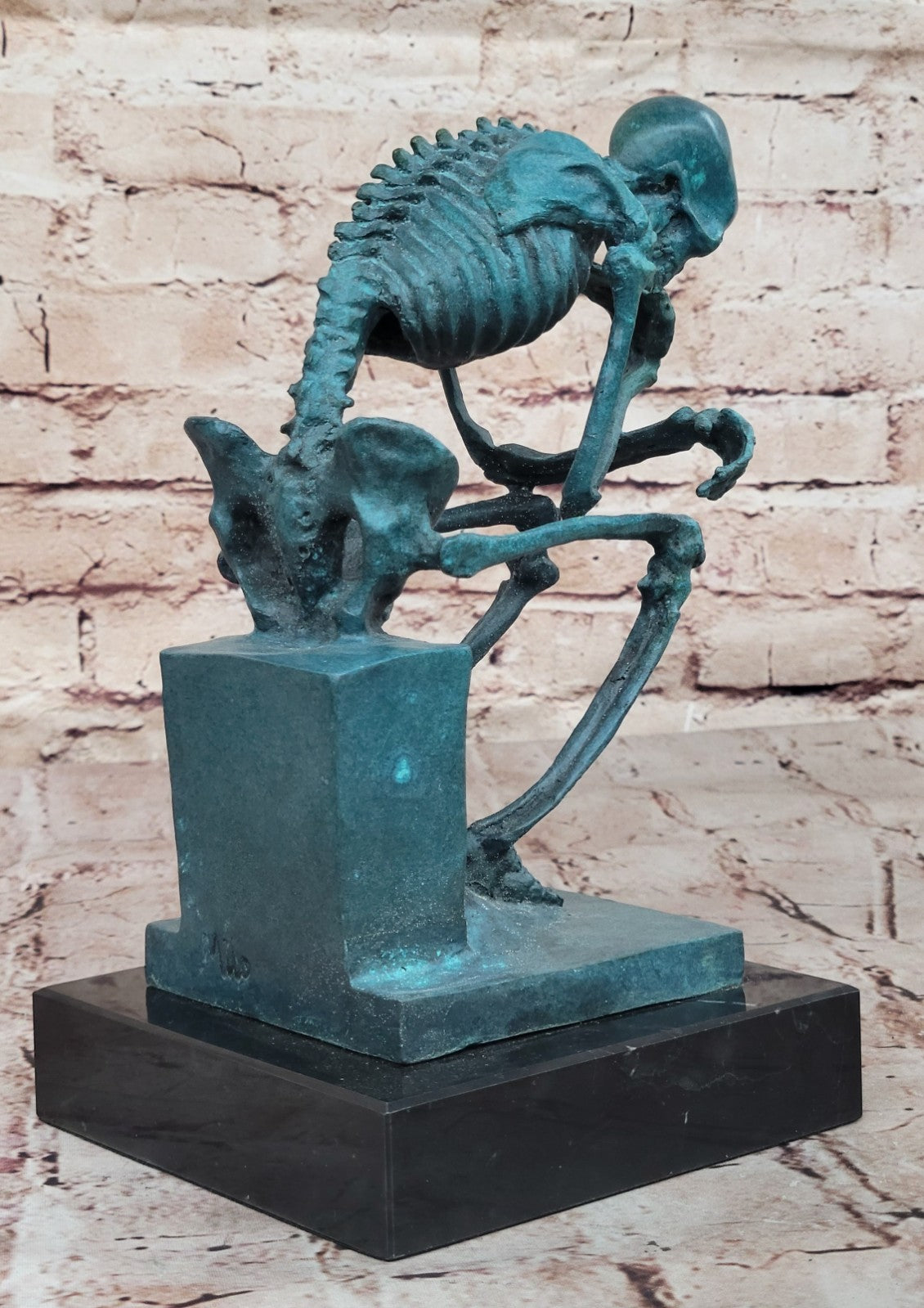 Bronze Sculpture Large Skeleton Halloween Home Office Decoration Figurine Large