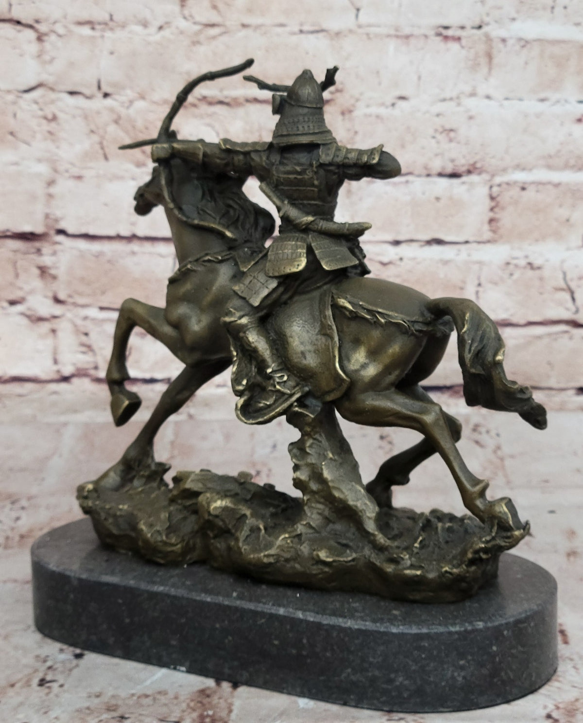 Japanese Bronze of a Samurai on Horseback Meiji Sculpture Signed No Reserve SALE