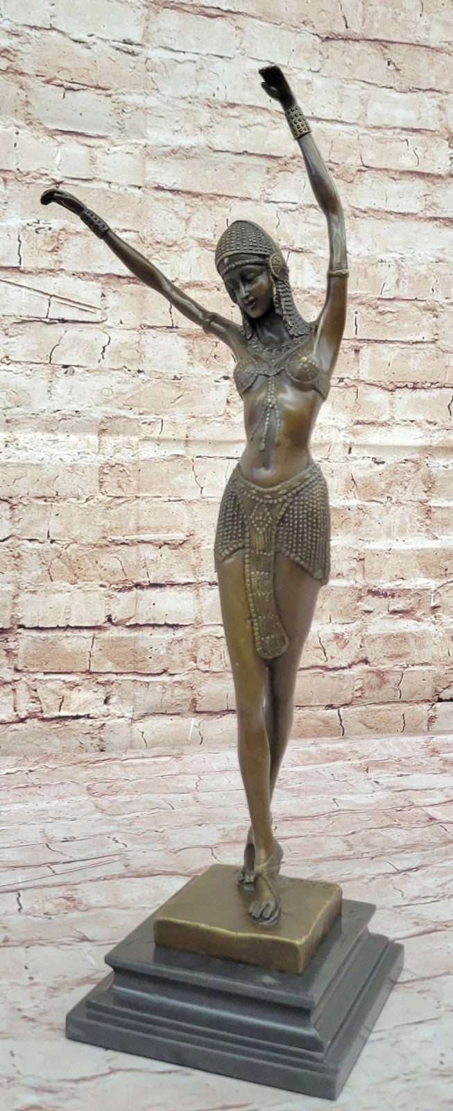 Art Deco/Nouveau Chiparus Erotic Tall Dancer Ballerina Bronze Sculpture Figurine Figure