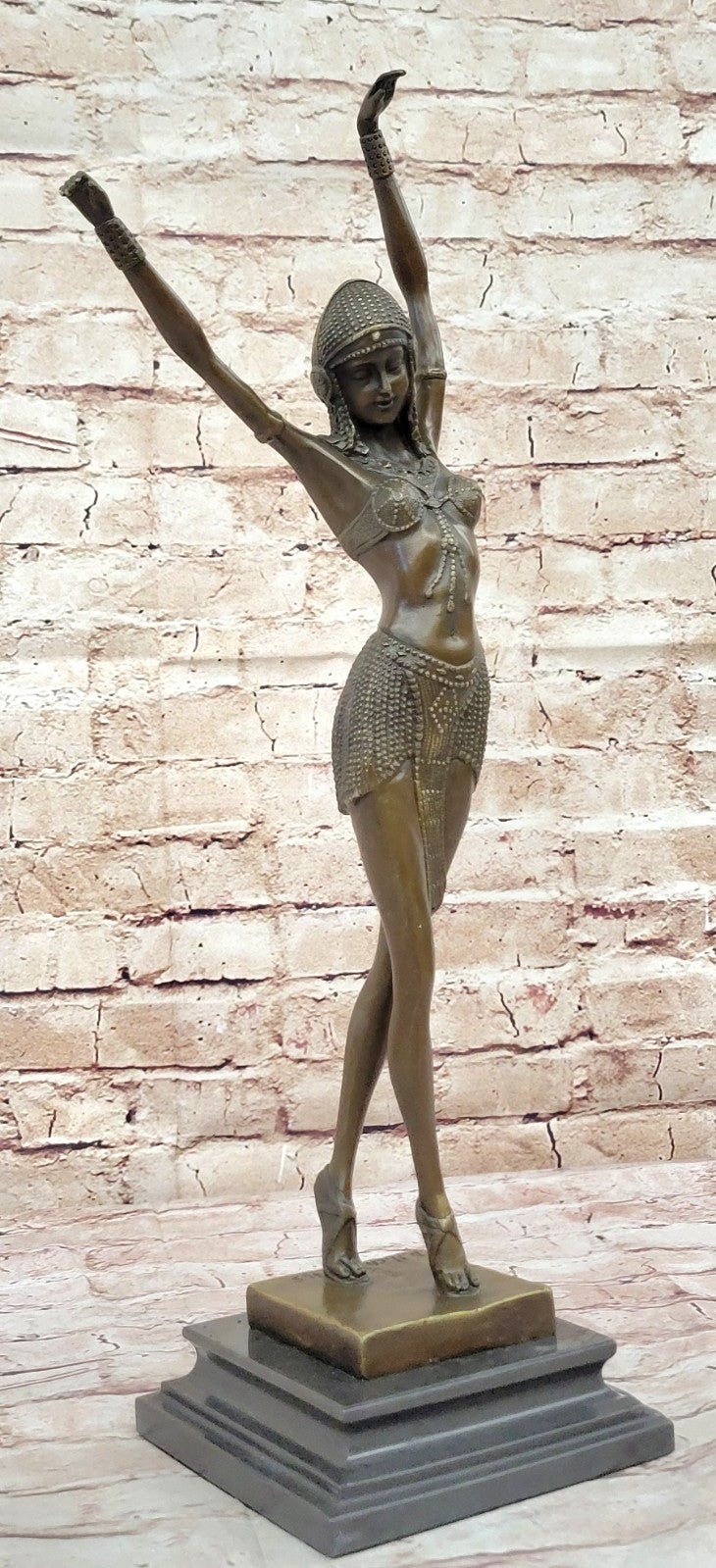 Art Deco/Nouveau Chiparus Erotic Tall Dancer Ballerina Bronze Sculpture Figurine Figure