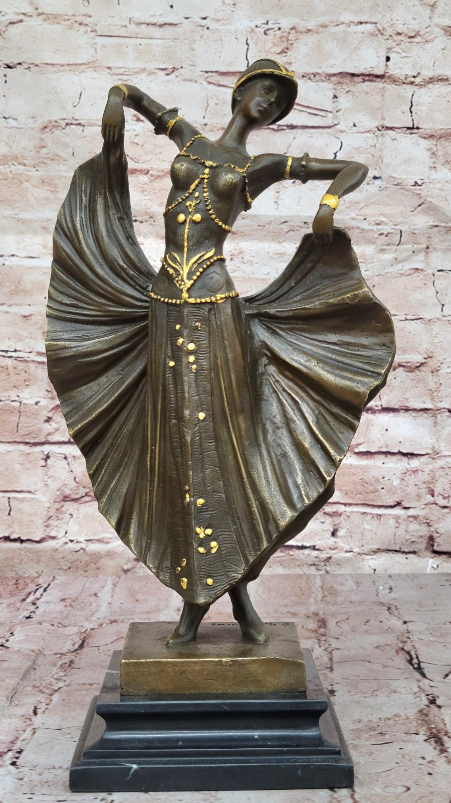 Handcrafted Bronze Art Deco Statue | Striking Home Decor Accent | Chiparus Sculpture