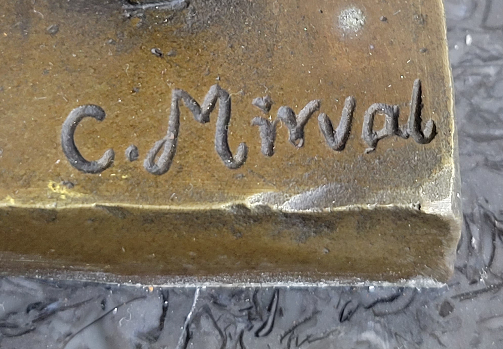 Handcrafted bronze sculpture *SALE* Art Deco Signed By Mirval Ribbon Dancer Nude