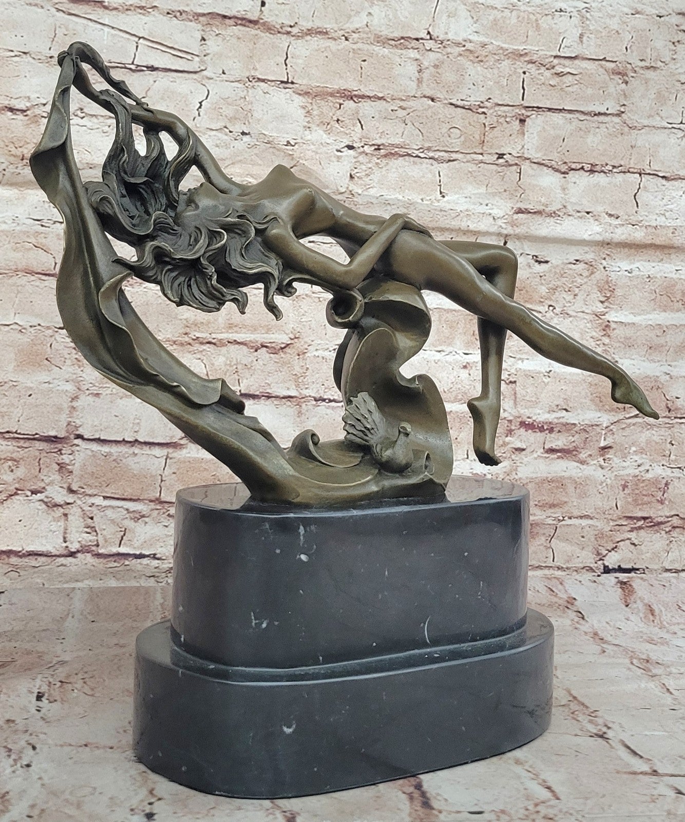 Classical Bronze Sculpture of a Sea Nymph Sleeping Lost Wax Nude Statue