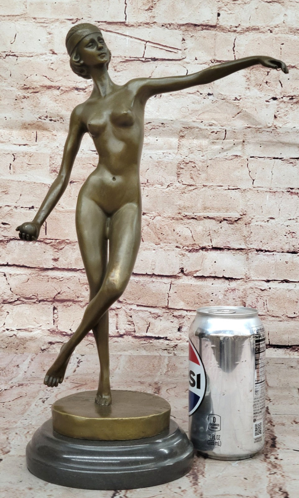 BRONZE NUDE WOMAN Girl Model Erotic sculpture ART statue shades gray dancer Sale