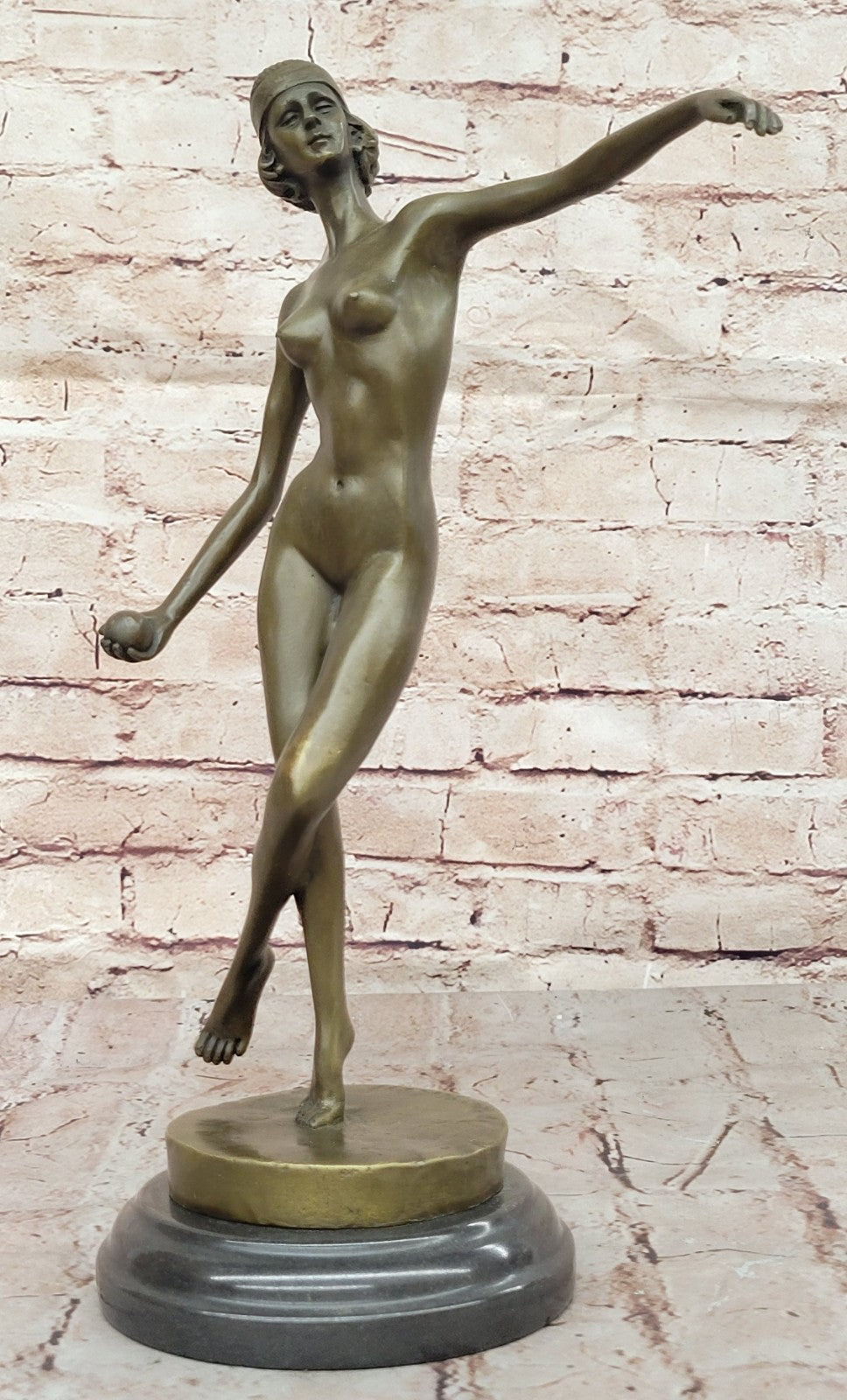 BRONZE NUDE WOMAN Girl Model Erotic sculpture ART statue shades gray dancer Sale