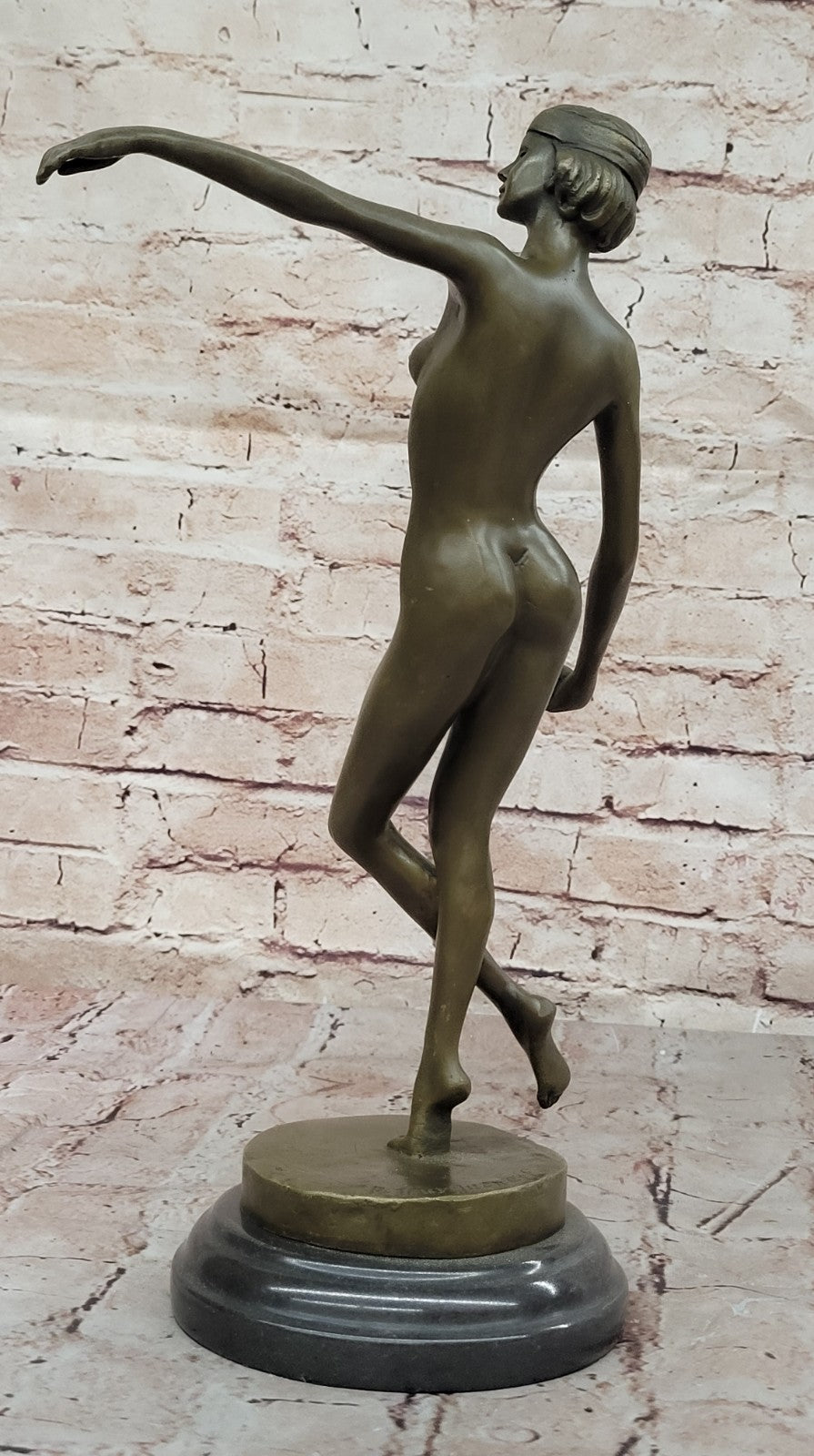 BRONZE NUDE WOMAN Girl Model Erotic sculpture ART statue shades gray dancer Sale
