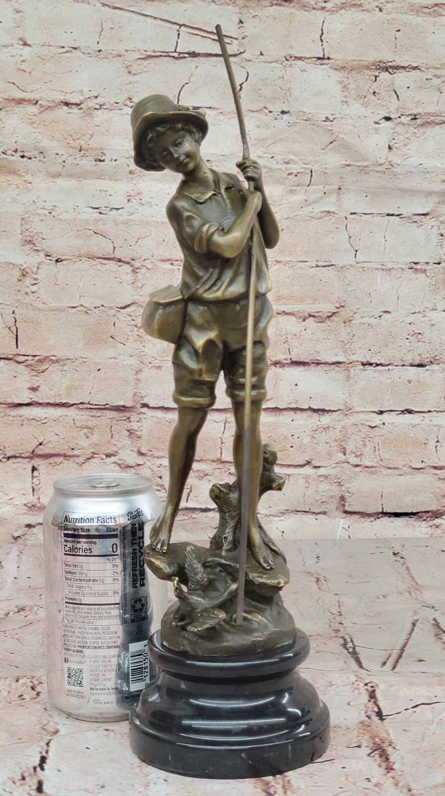 Bronze Fisherman Sculpture: Fly Fisherman by Miguel Lopez Known As Milo Figure