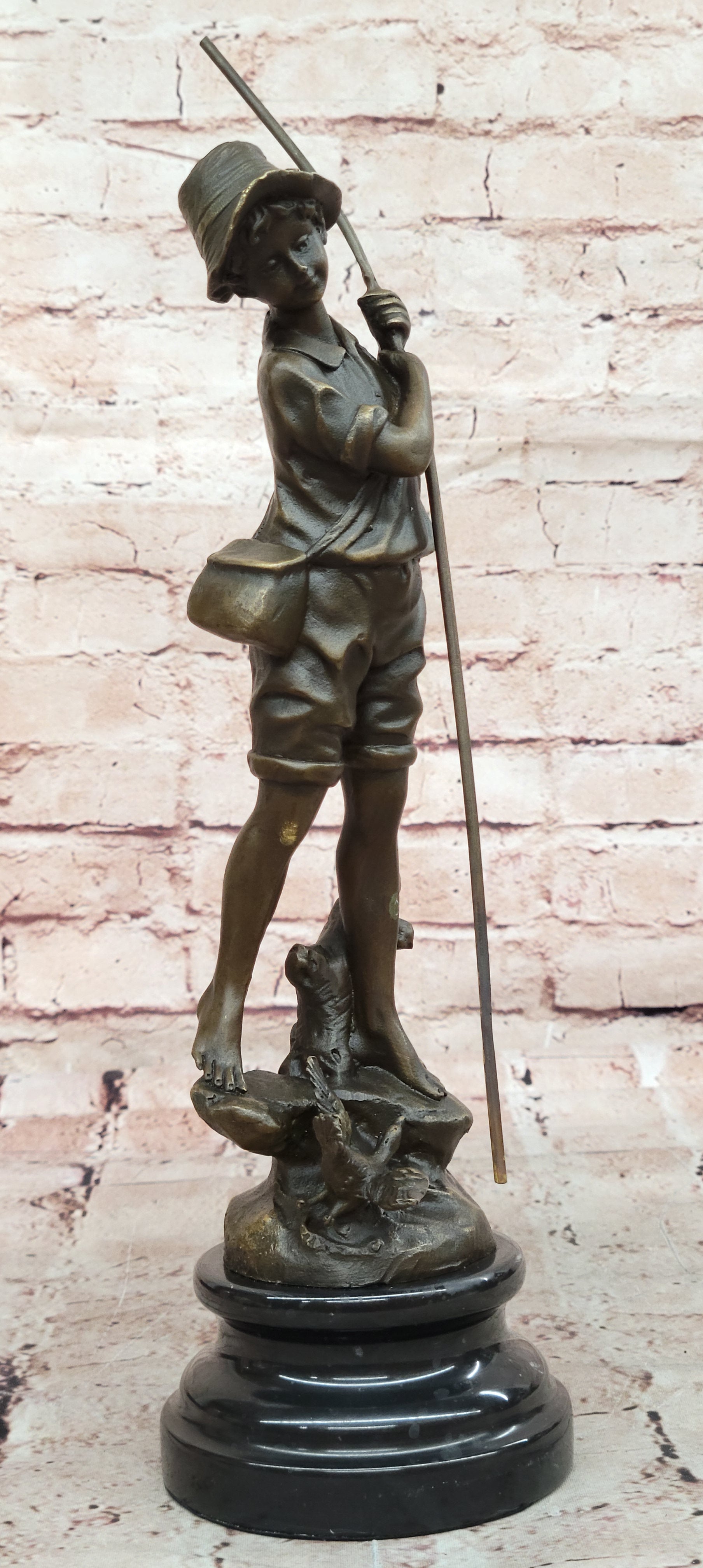 Bronze Fisherman Sculpture: Fly Fisherman by Miguel Lopez Known As Milo Figure