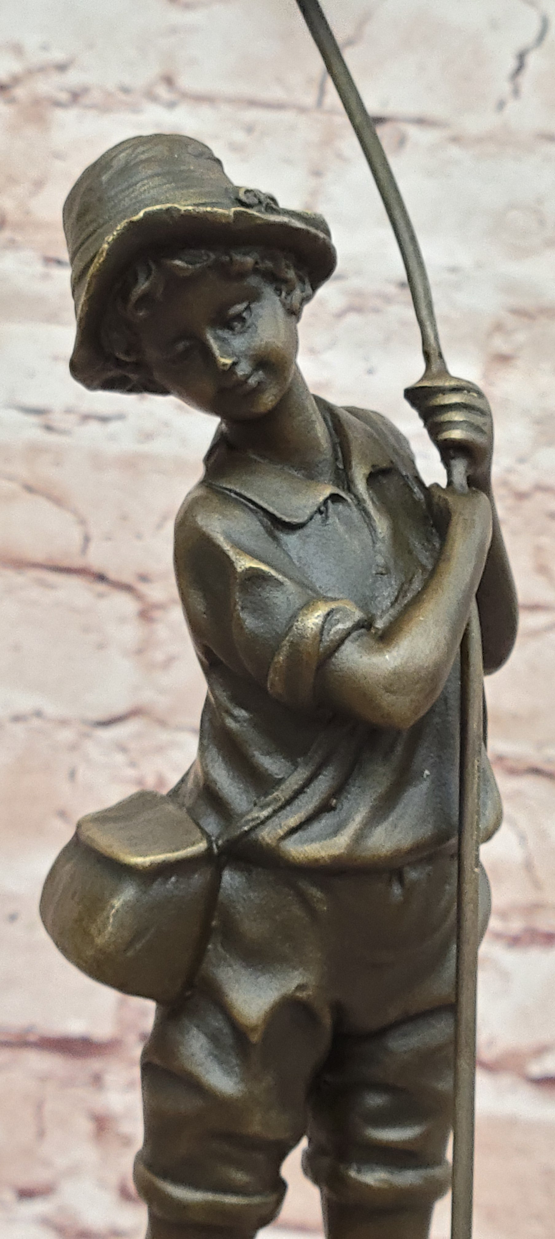 Bronze Fisherman Sculpture: Fly Fisherman by Miguel Lopez Known As Milo Figure