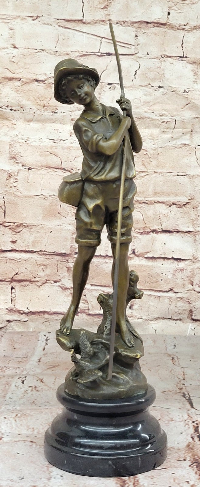 Bronze Fisherman Sculpture: Fly Fisherman by Miguel Lopez Known As Milo Figure