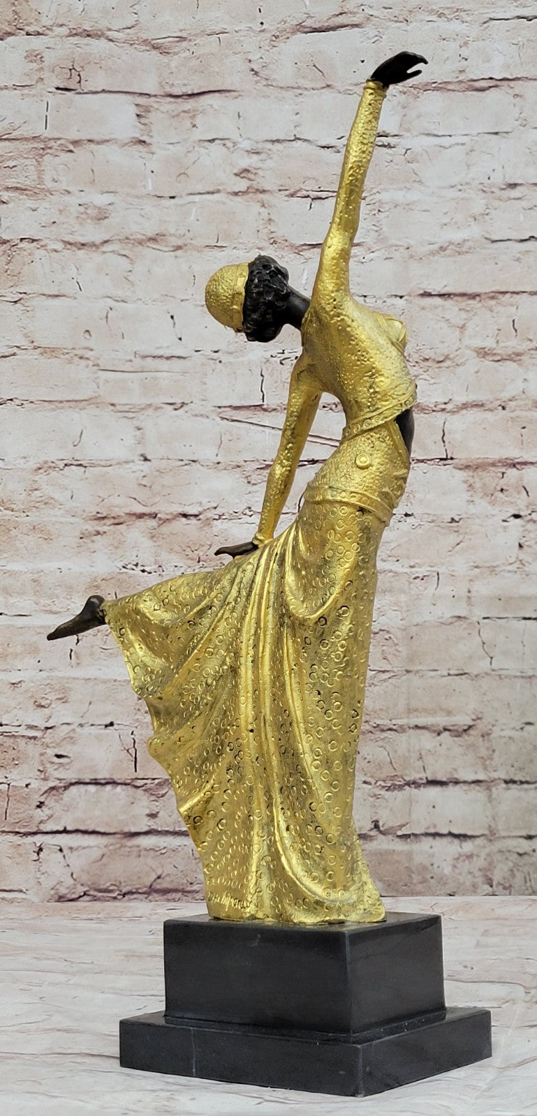 Exquisite Hot Cast Bronze Art Deco Nouveau Dancer Statue Signed Chiparus