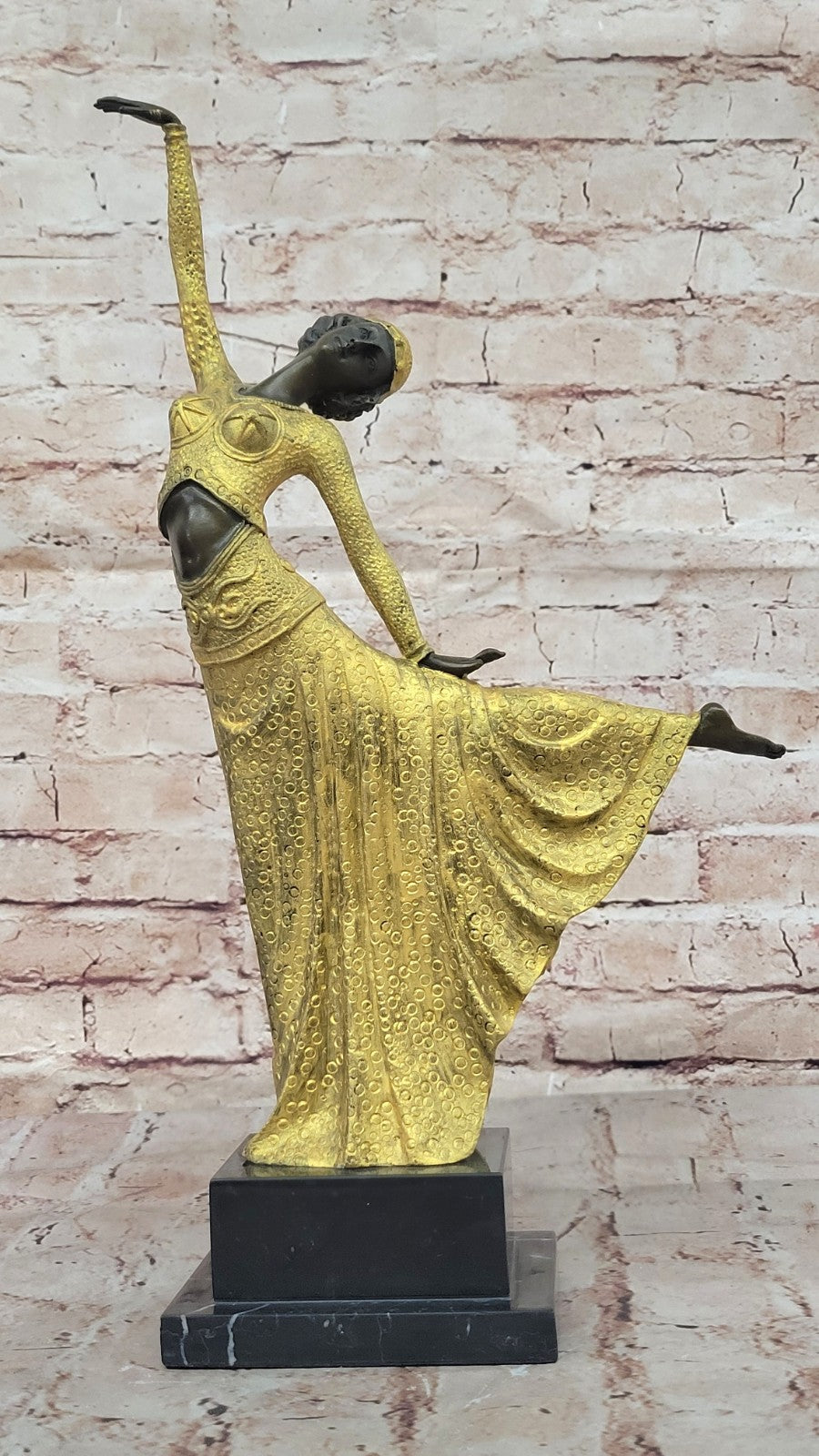 Handmade Egyptian Dancer Bronze Sculpture by Demetre Chiparus: Art Deco Statue